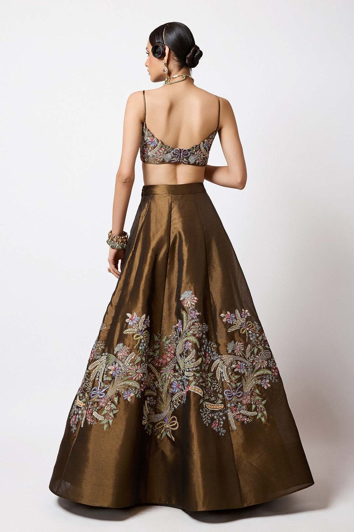 Bruné - Metallic Tissue Lehenga