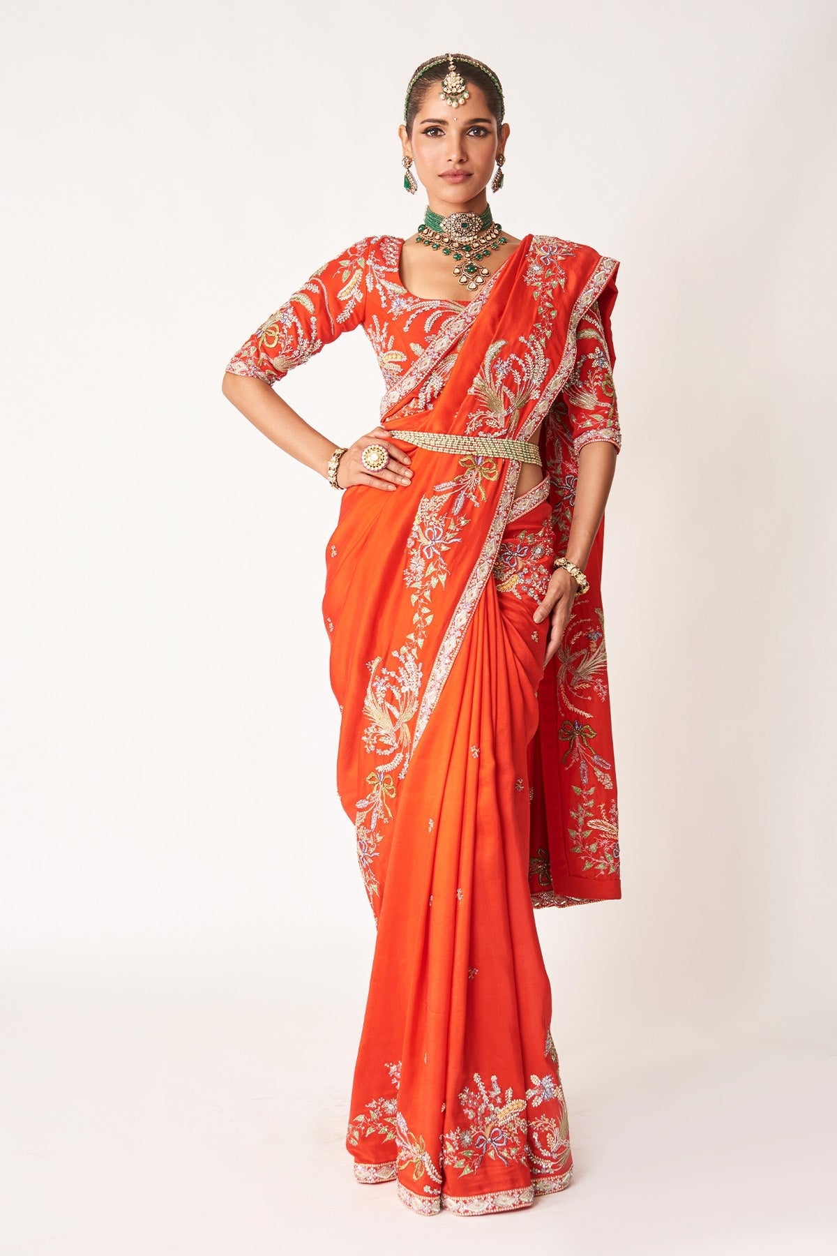 Avni - Red Dupion Silk Saree