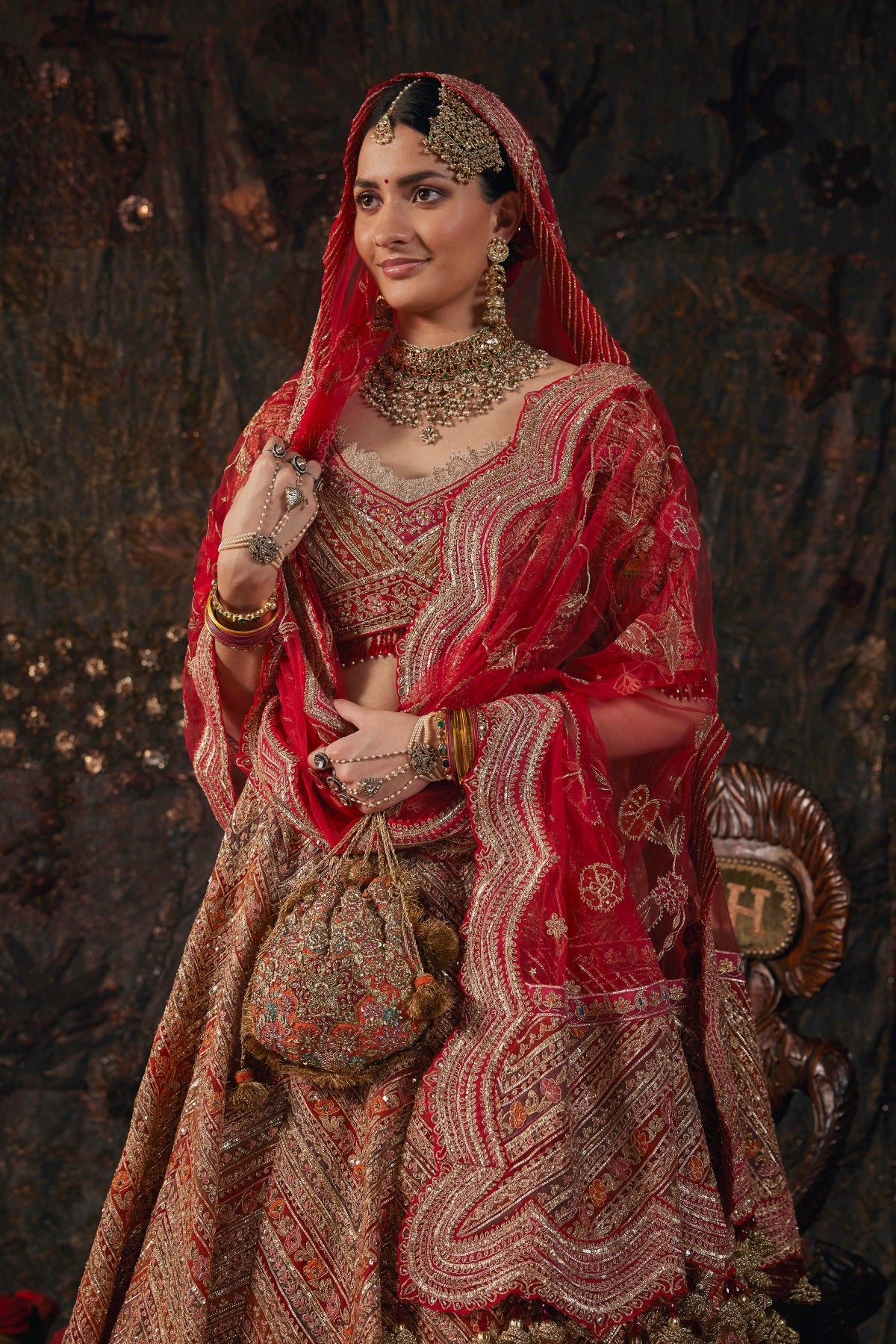 Earthy Red Silk Lehenga