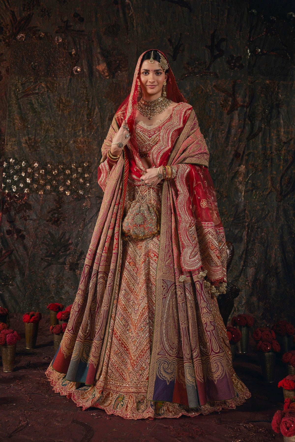Earthy Red Silk Lehenga