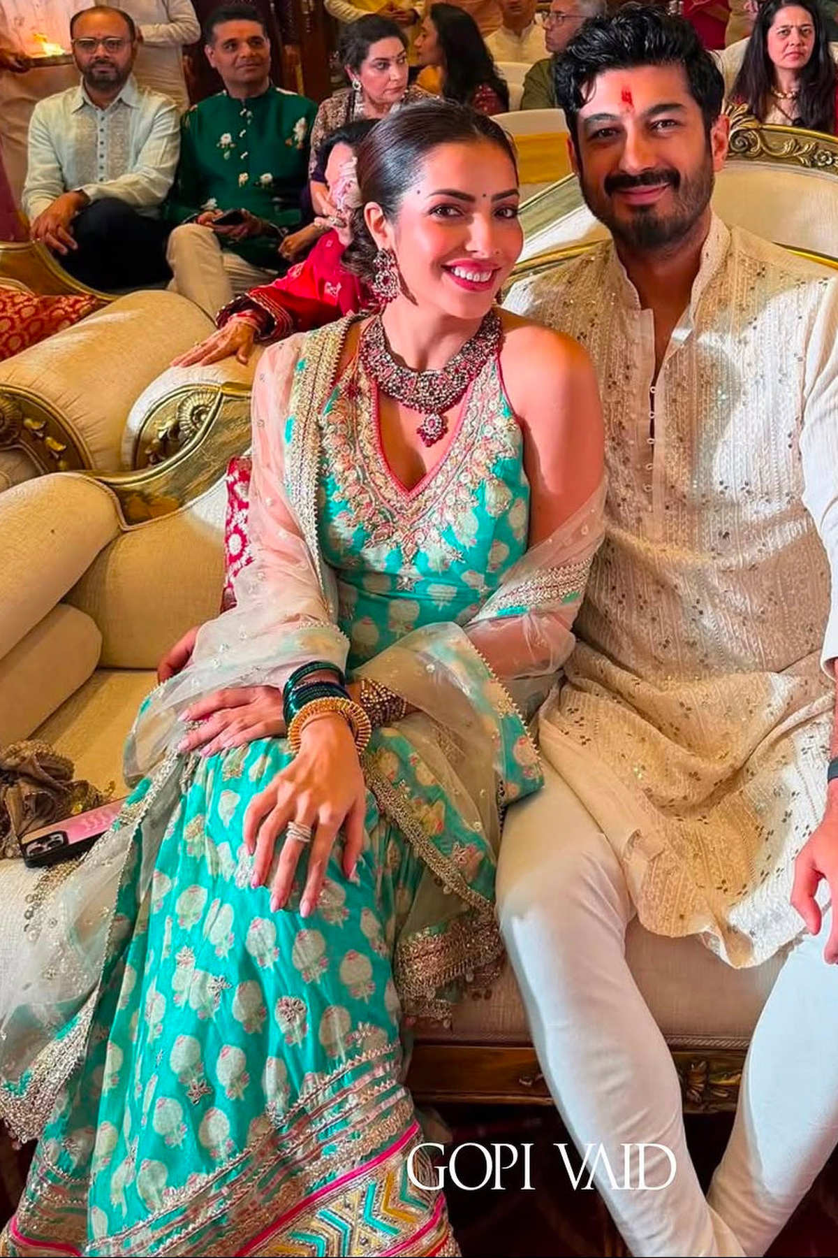 Antara Motiwala in Dwisha Halter Sharara Set