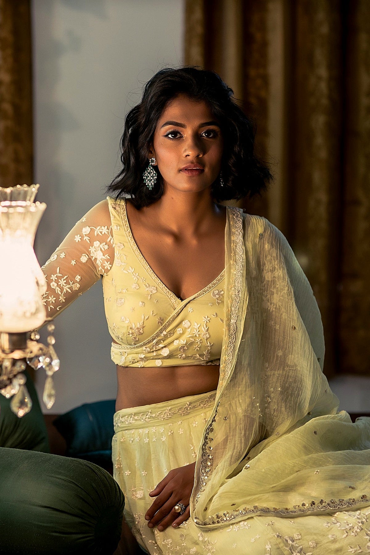 Pastel Green Thread Work Lehenga Set