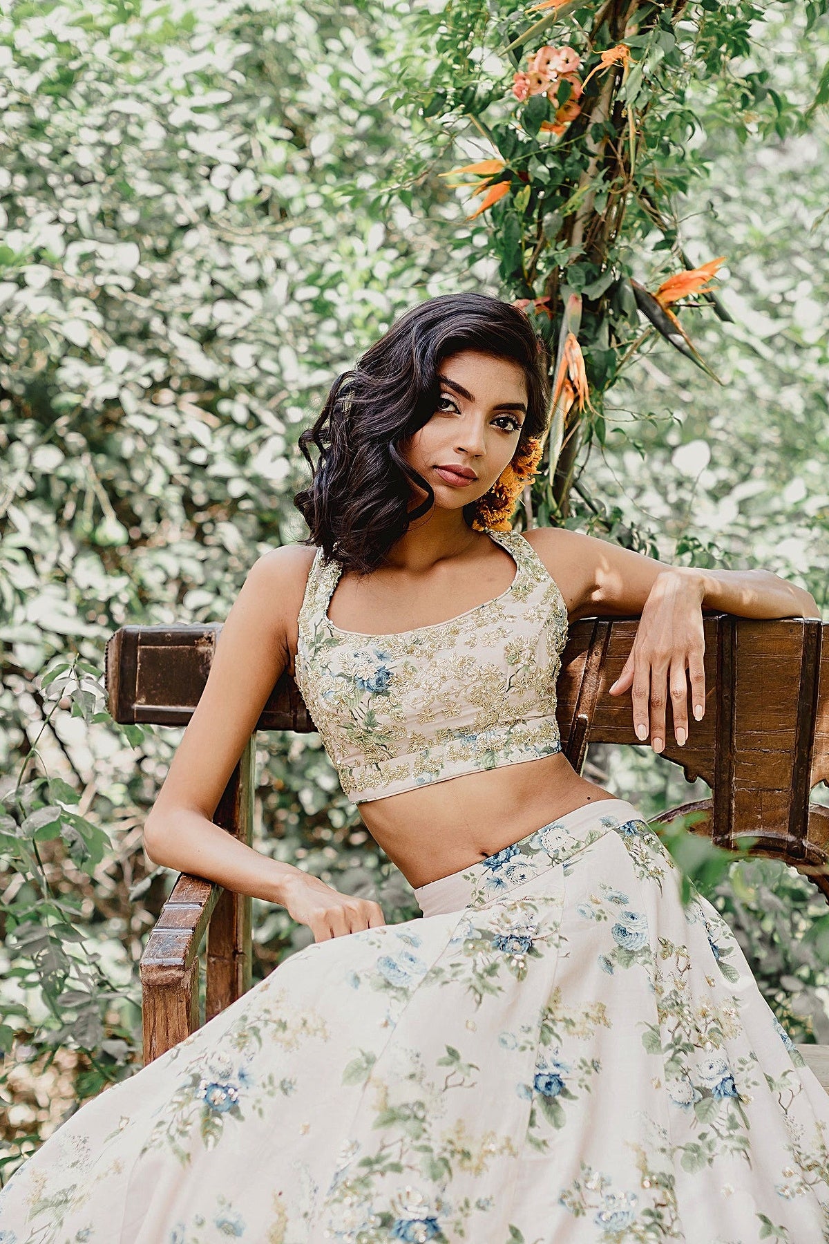 Pink Floral Lehenga Set