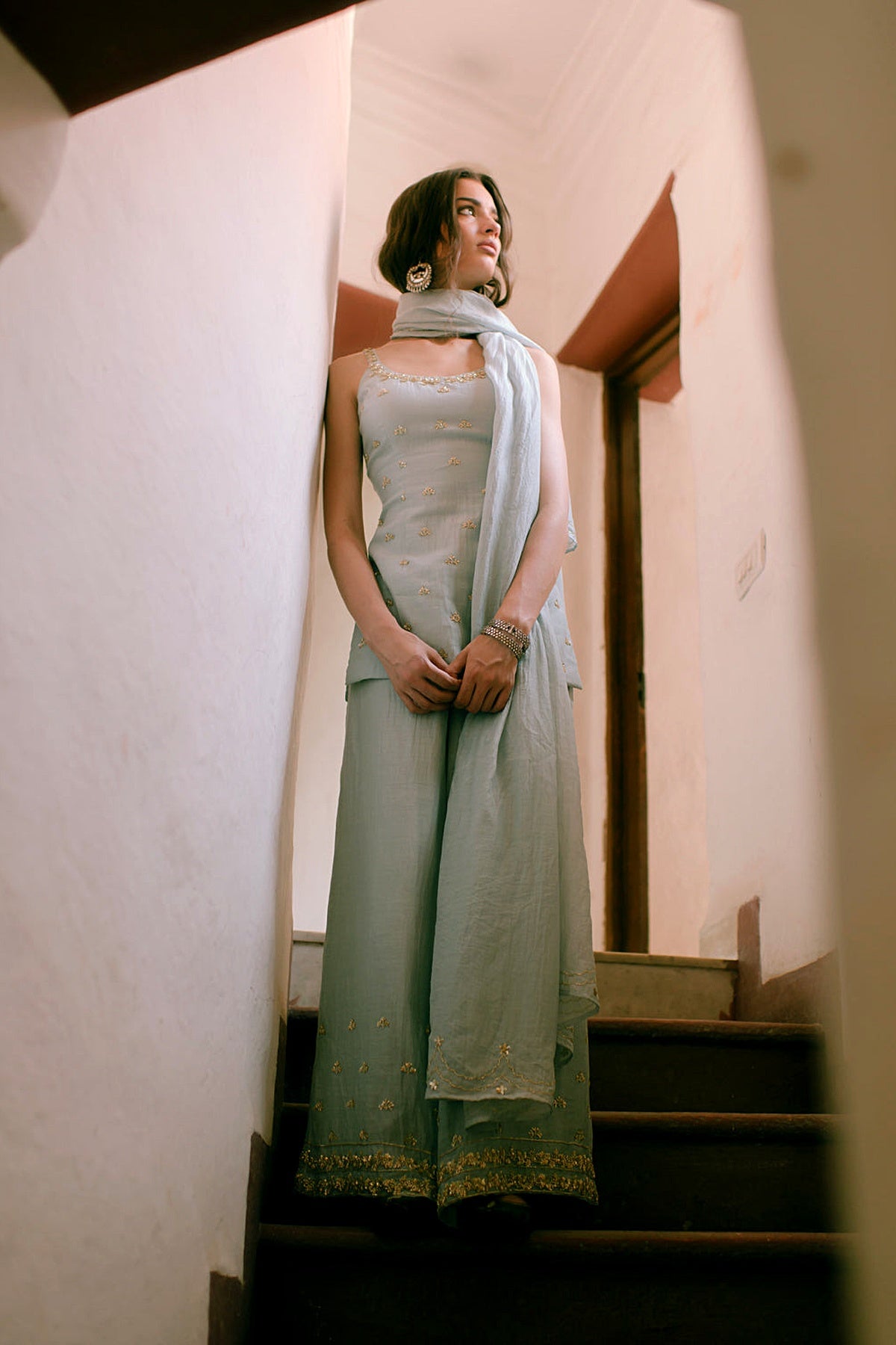 Powder Blue Kurta With Pants
