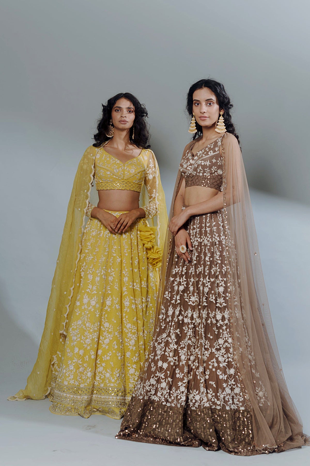 Coffee Thread Work Lehenga Set