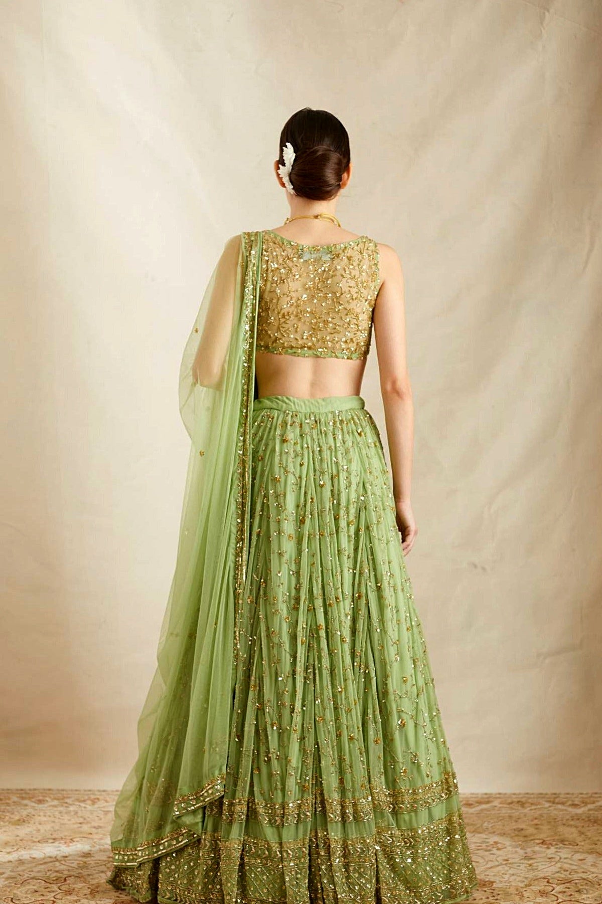 Mint Green Heavy Jaal Work Lehenga Set