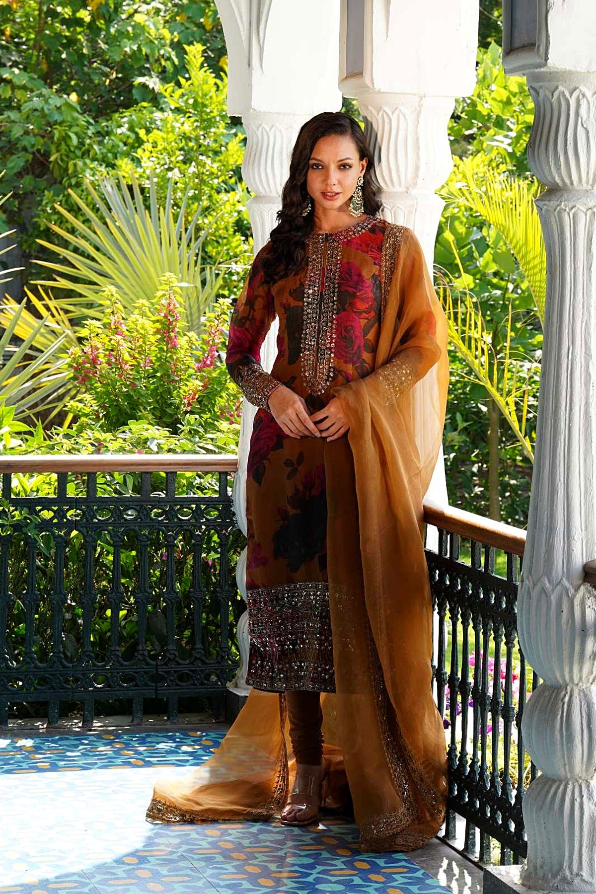 Mustard Floral Kurti Set