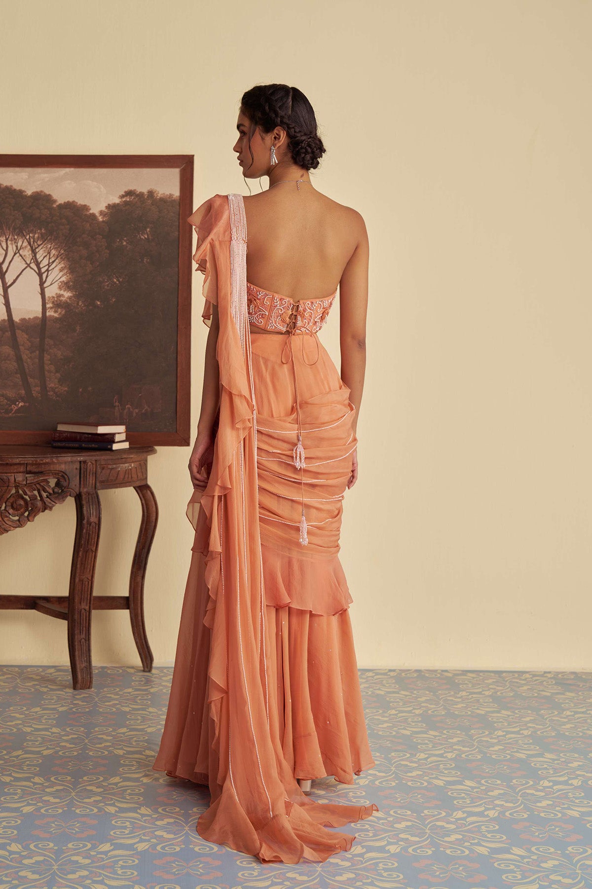 Autumn Embrace drape saree set