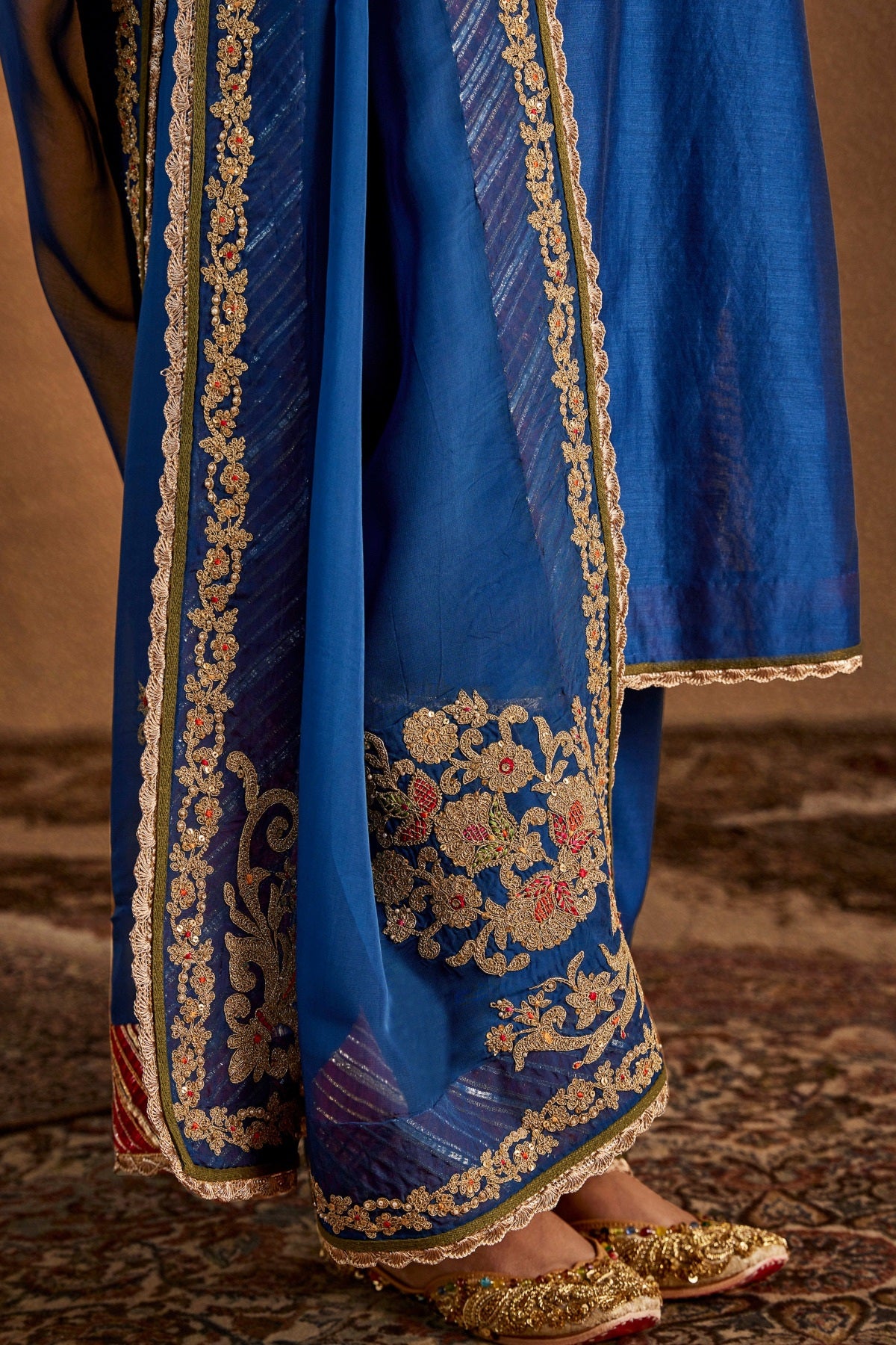 Deep Blue Floral Kurta Set