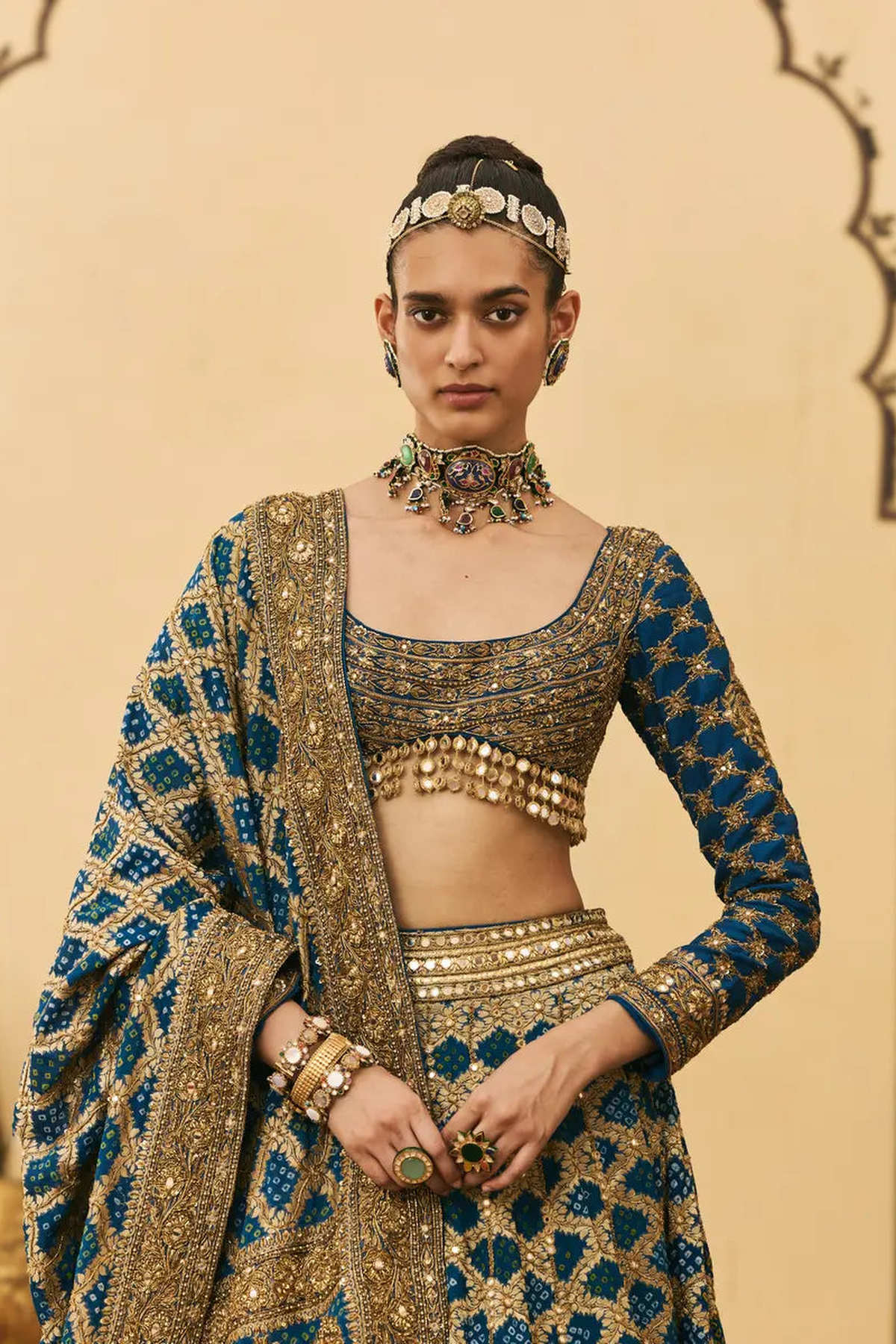 Blue Bandhani Lehenga Set