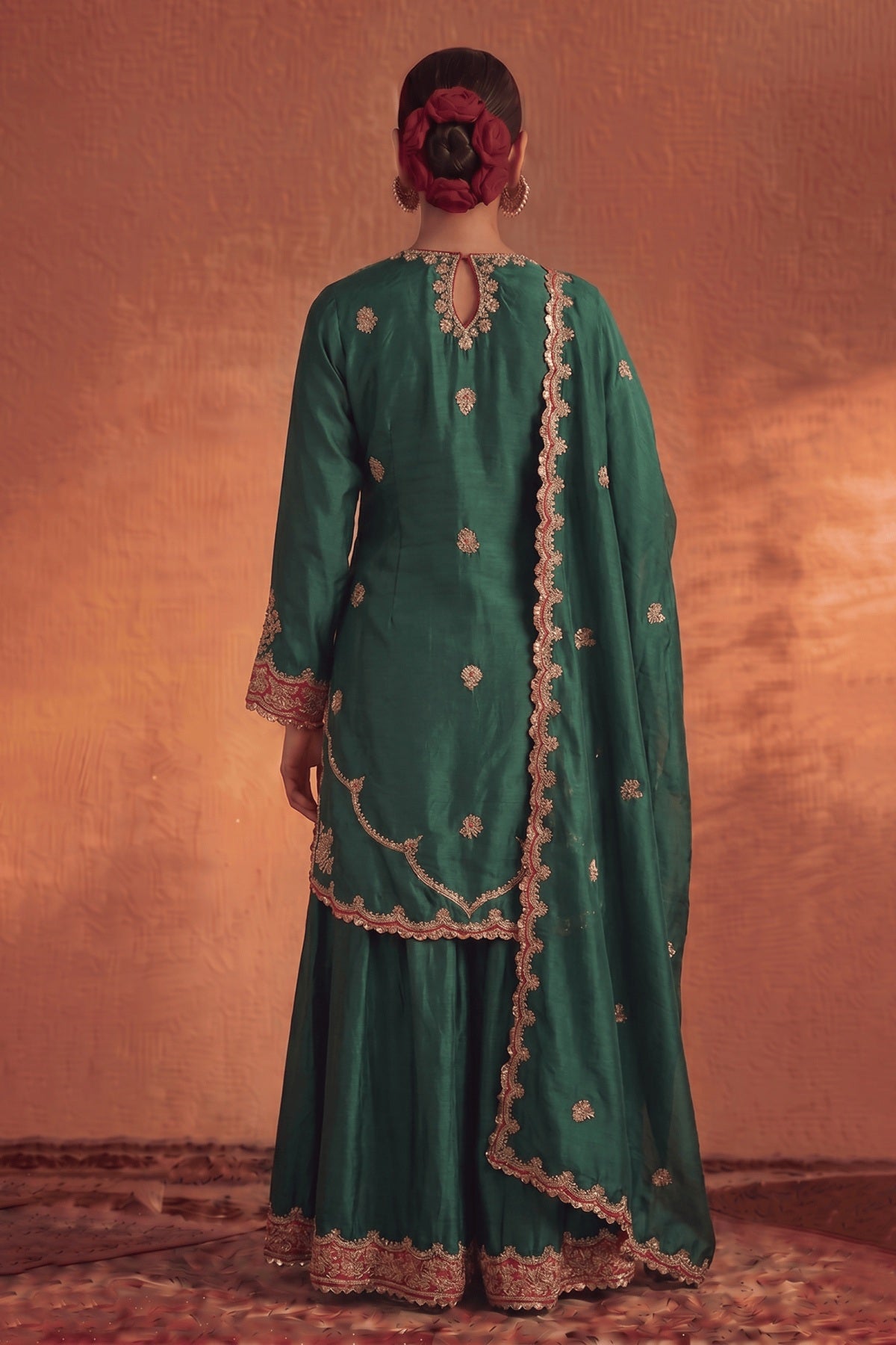 Bottle Green Sharara Set