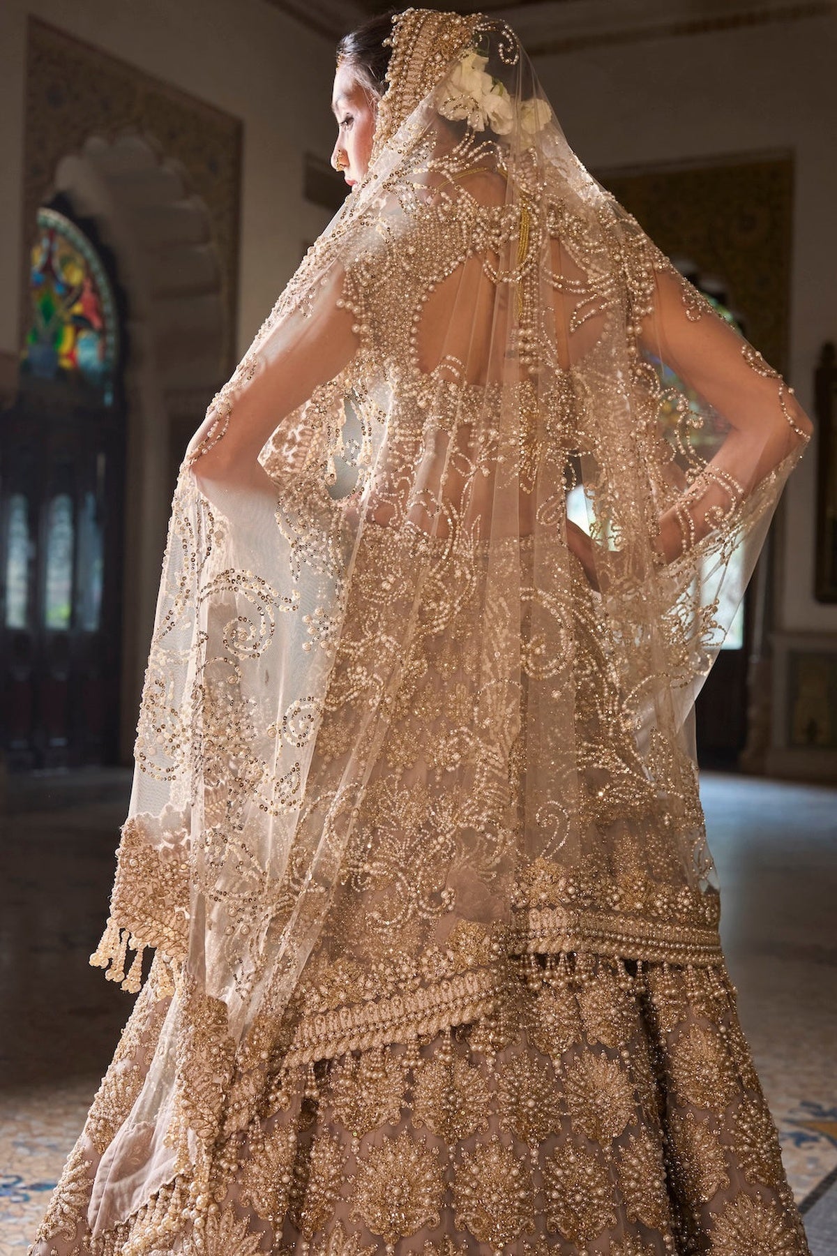 Champagne Pearl Lehenga Set
