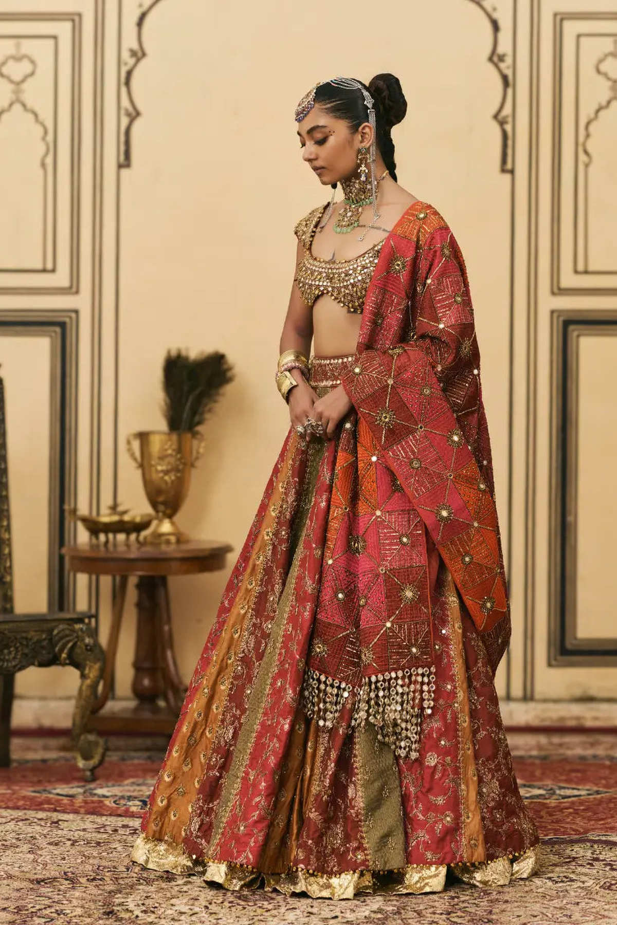 Chitrali Brocade Phulkari Lehenga Set