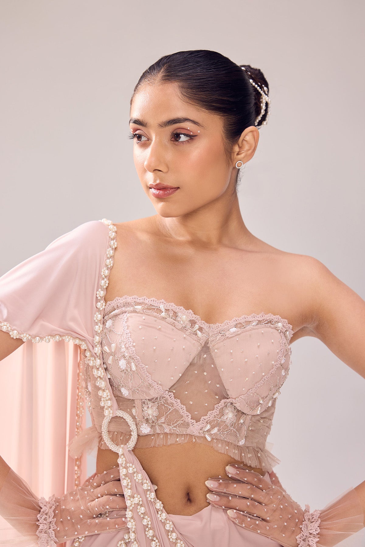 Aanchal Verma in Clara Pearl Drape Saree