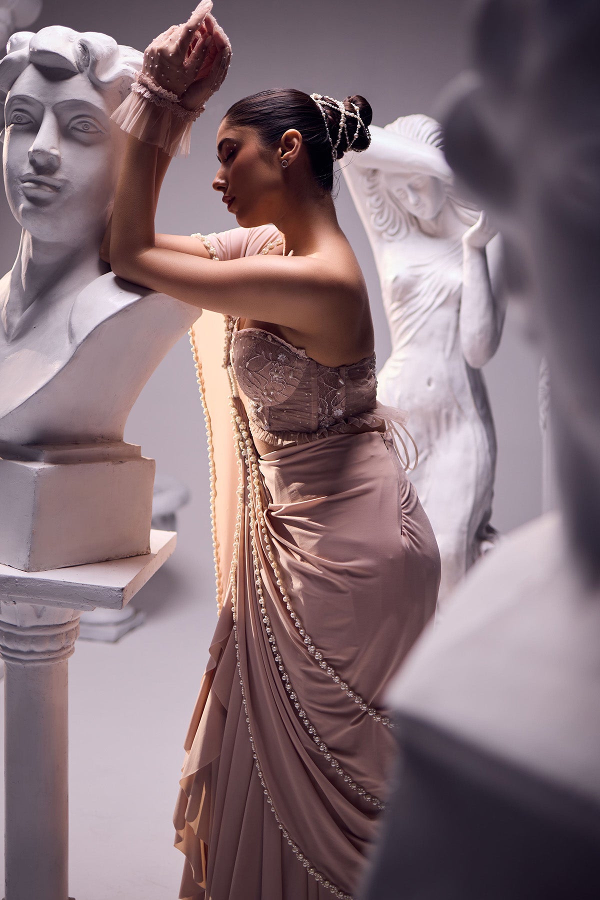 Clara Pearl Drape Saree