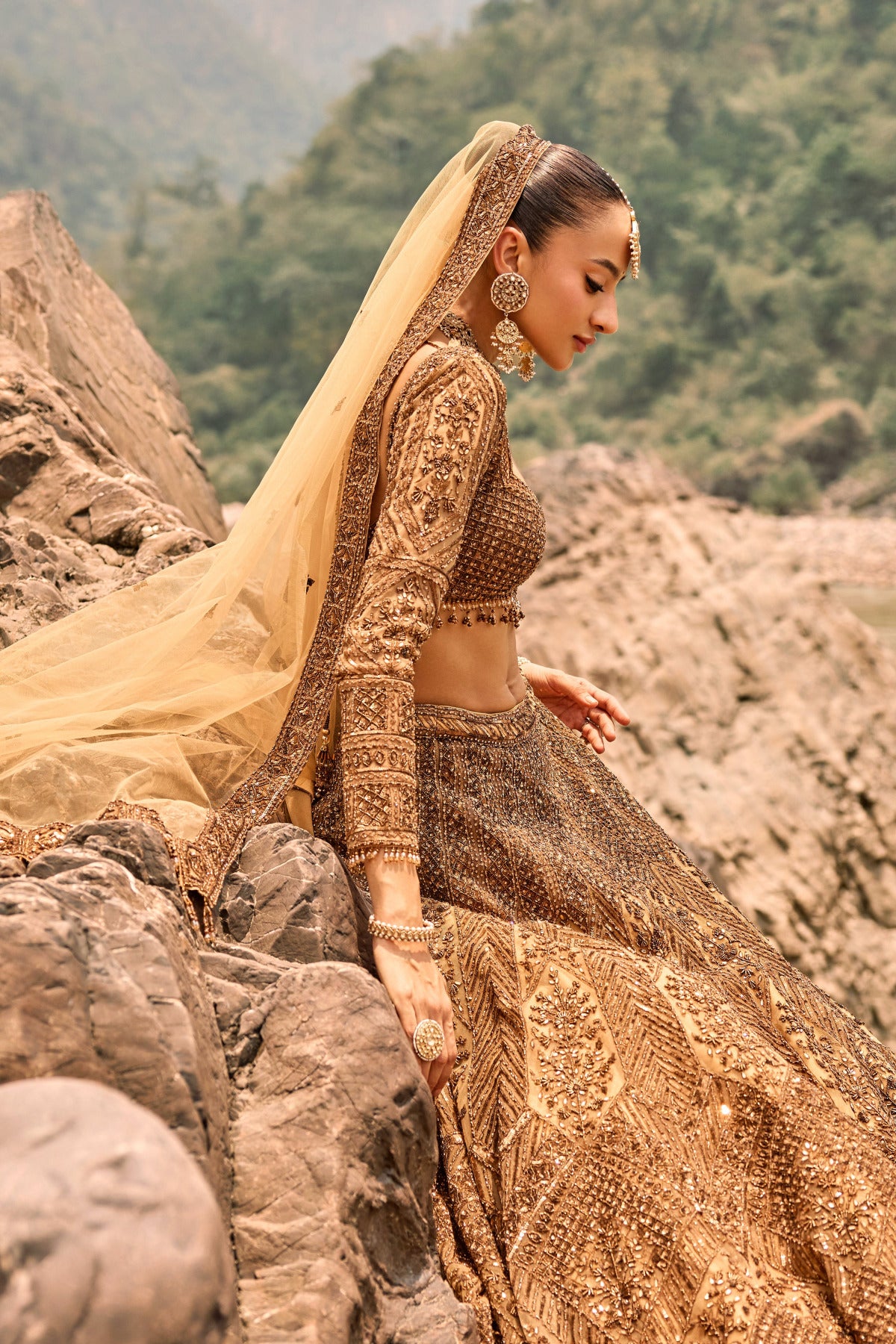 Copper Jewelled Lehenga