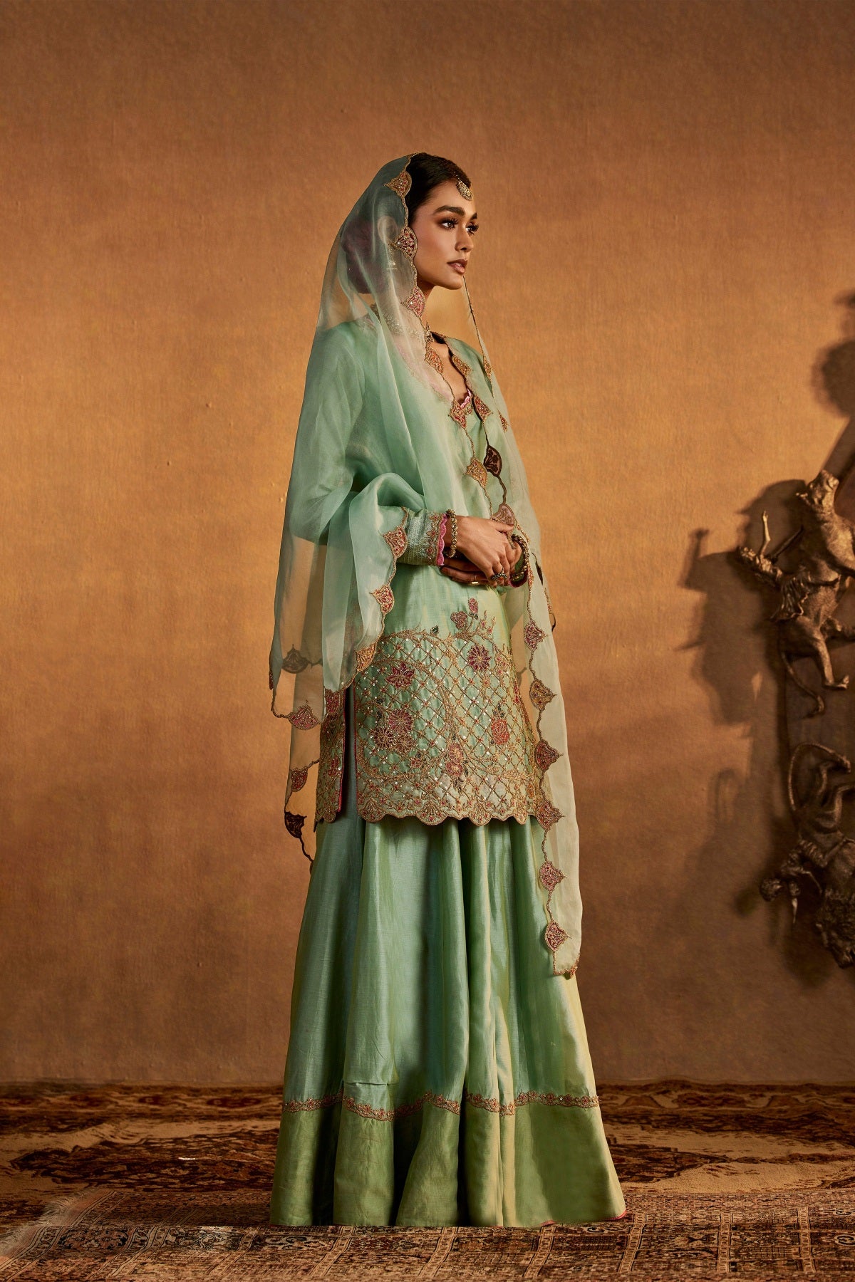 Pale Blue Sharara Set