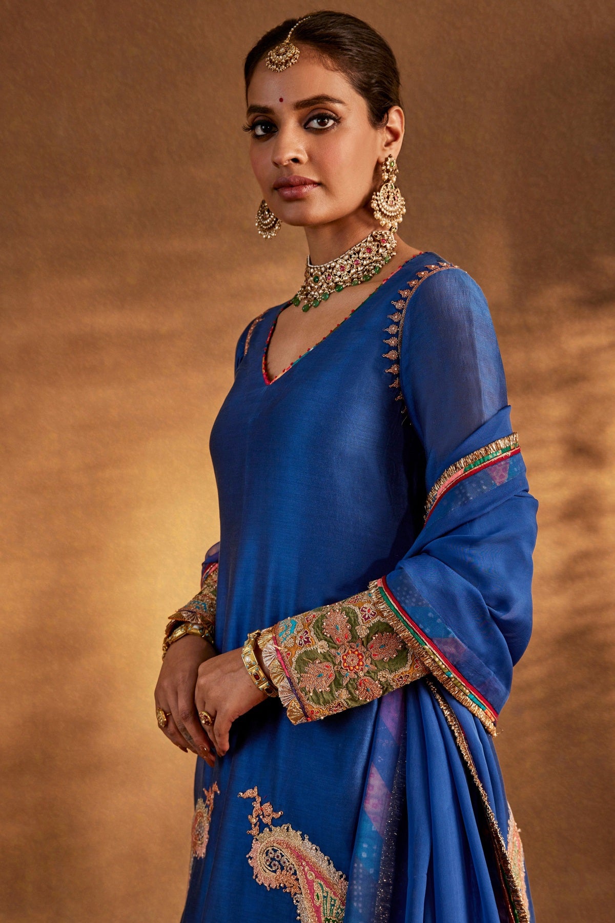 Deep Blue Sharara Set