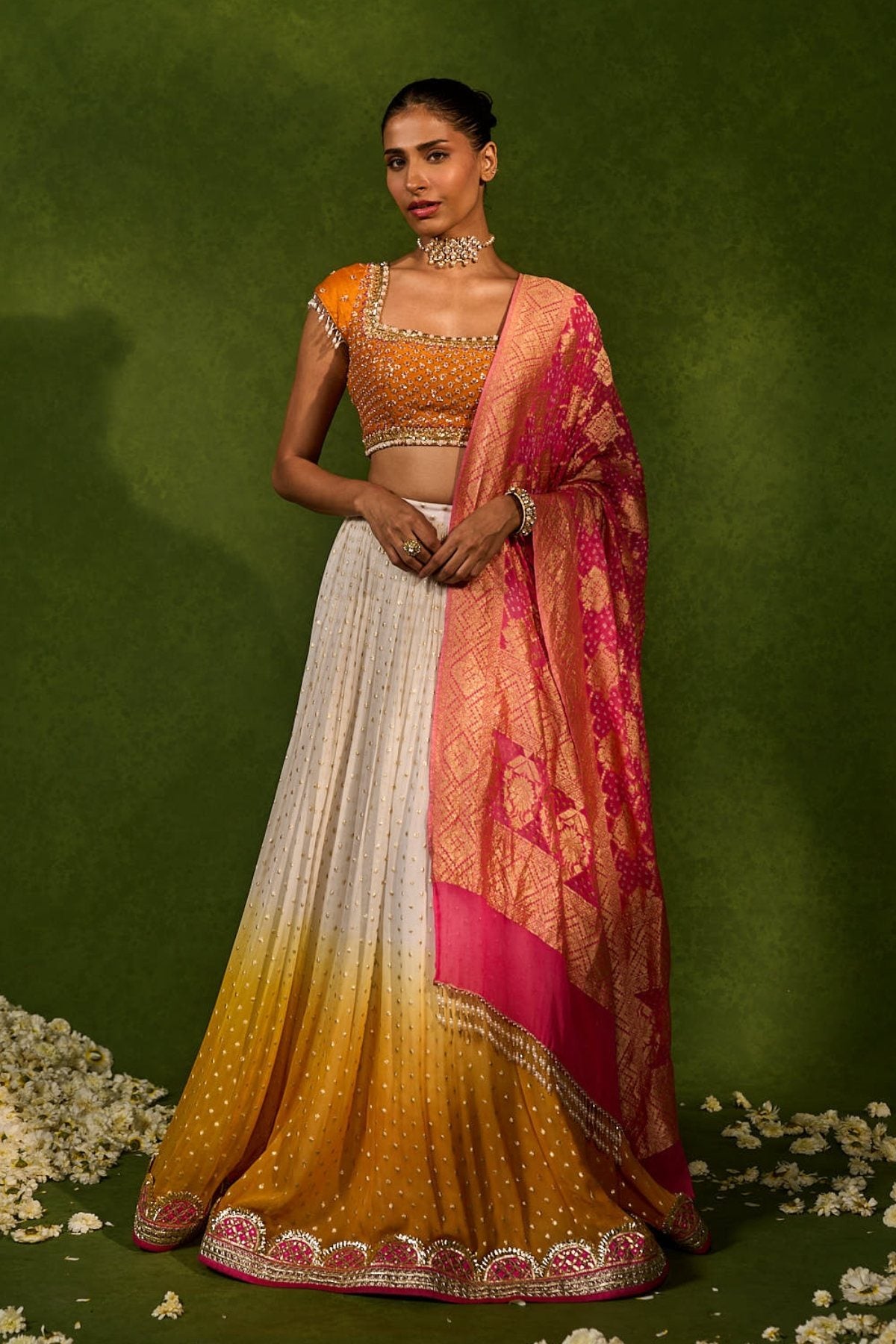 DEVIKA LEHENGA WITH BANDHANI DUPATTA