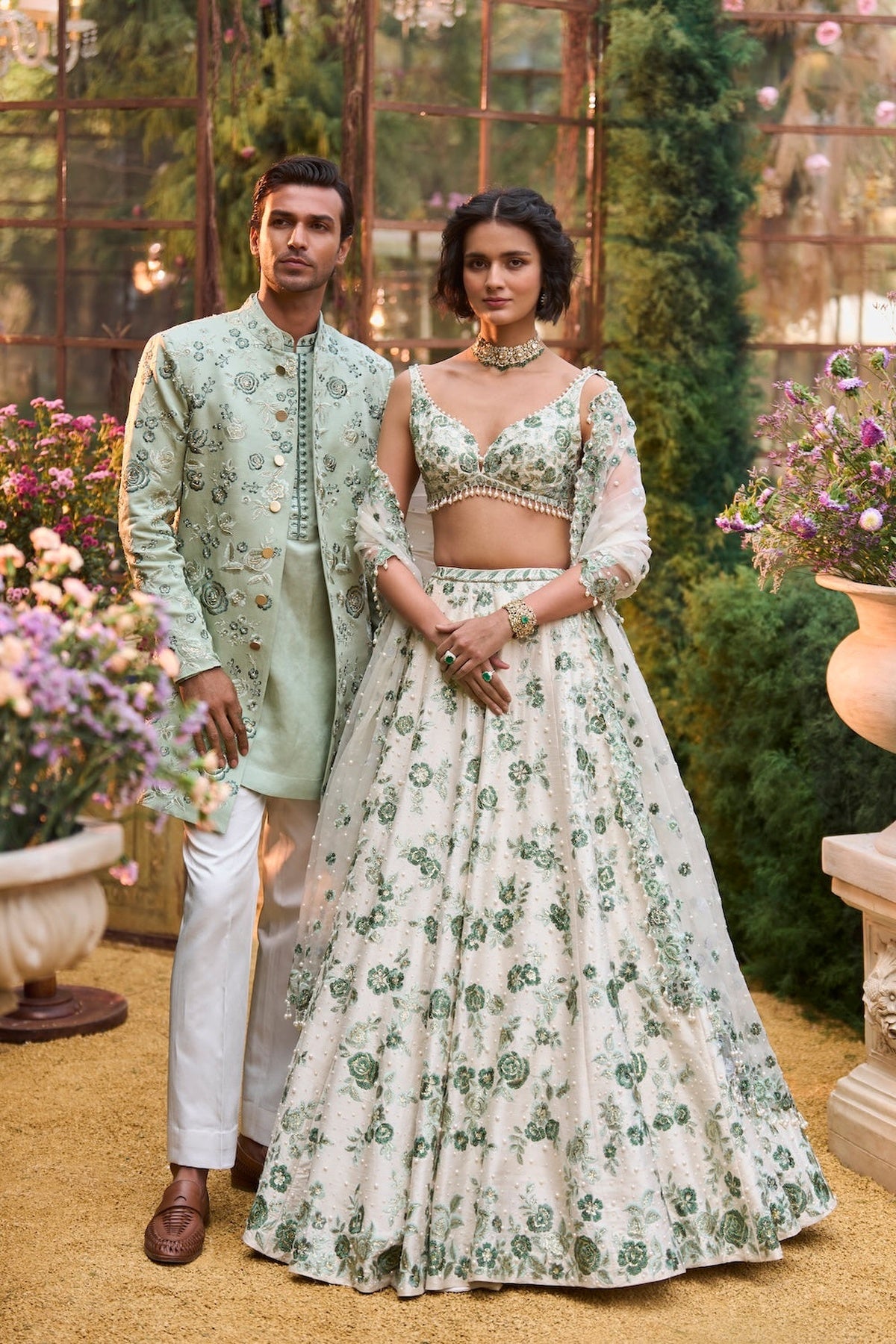 Emerald Floral Lehenga Set