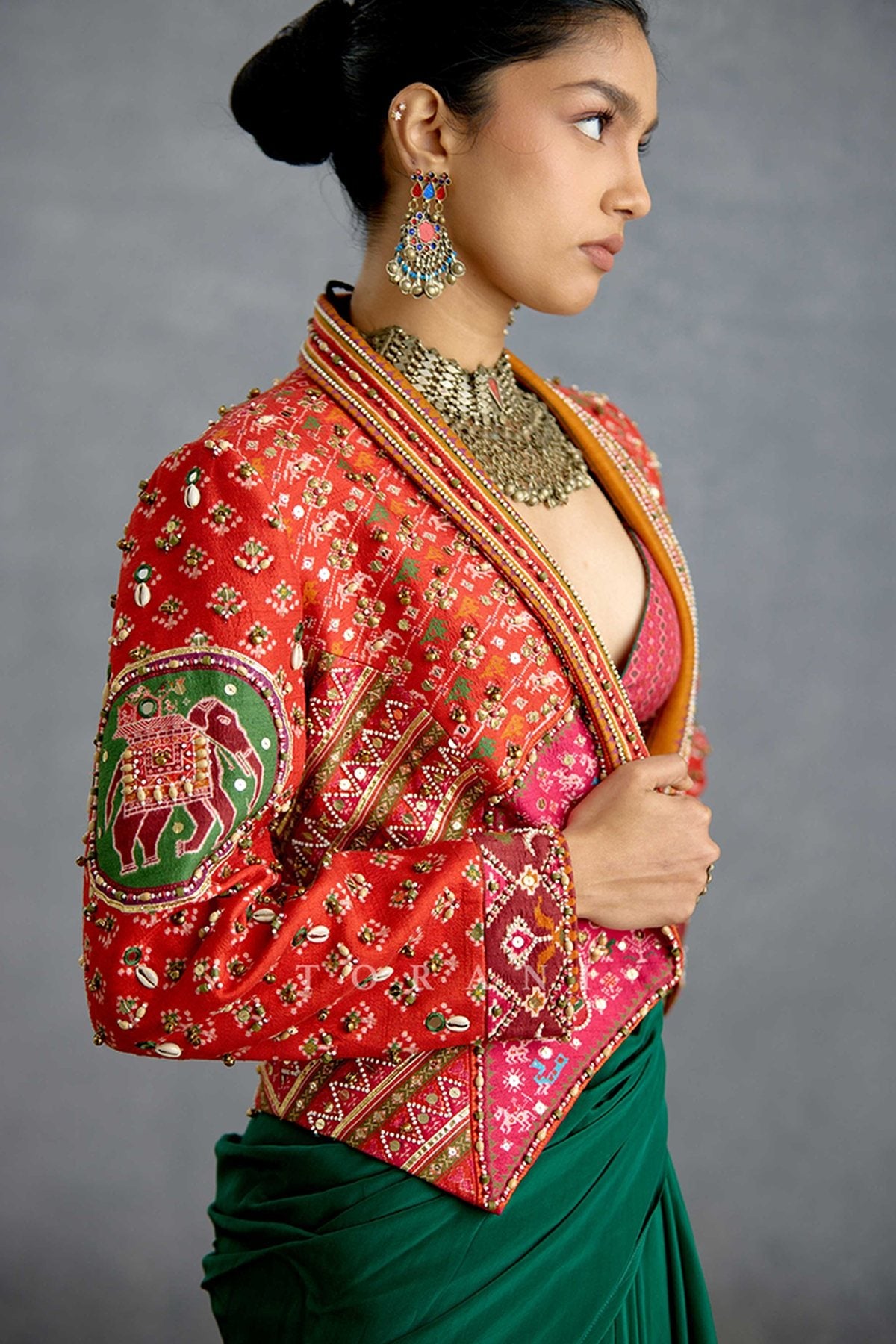 Harit Rasa Patola Jacket Set