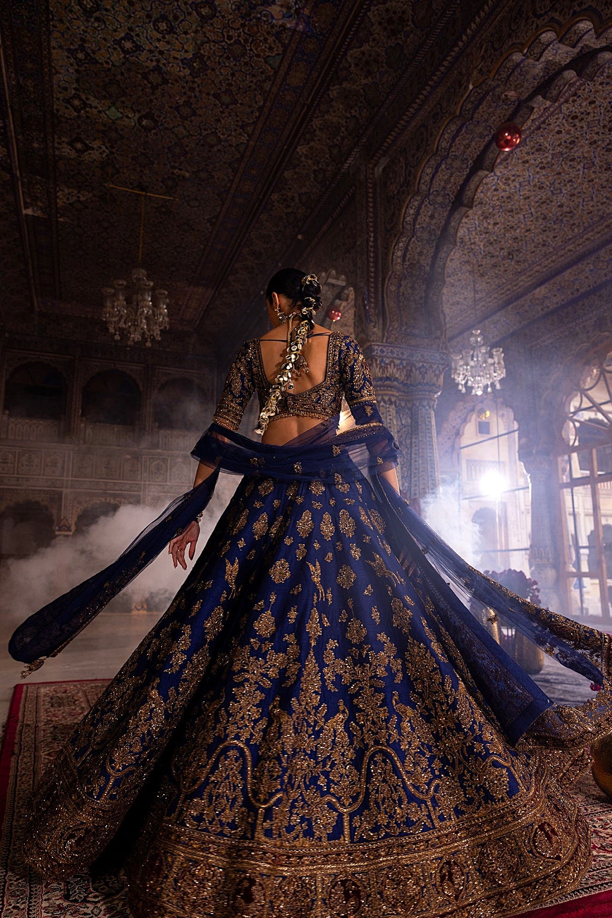 Antique Gold Zardozi Embroidered Lehenga Set