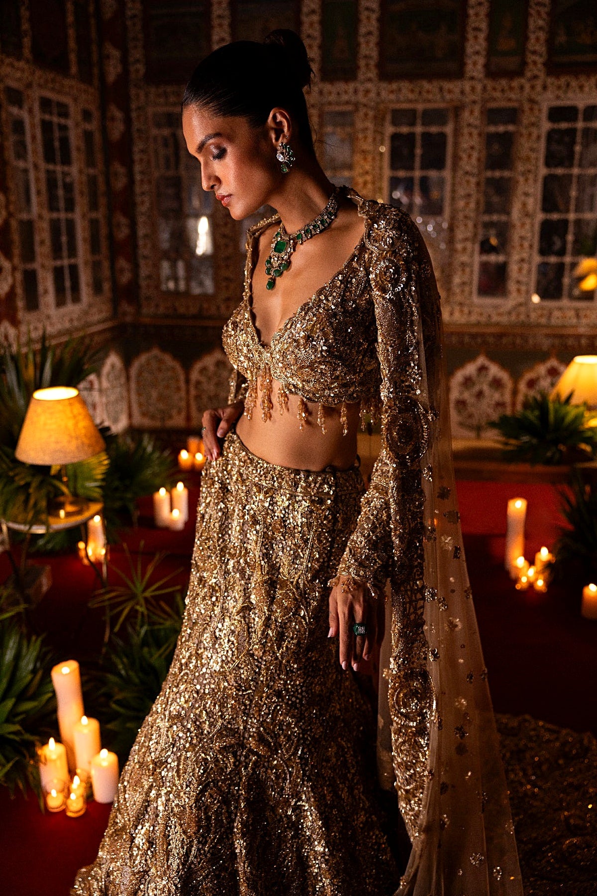 Gold Fish Cut Lehenga