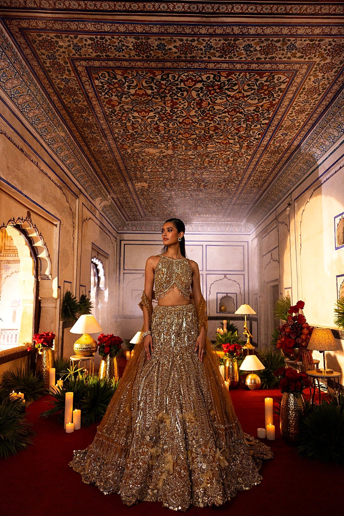 Gold Fish Cut Lehenga
