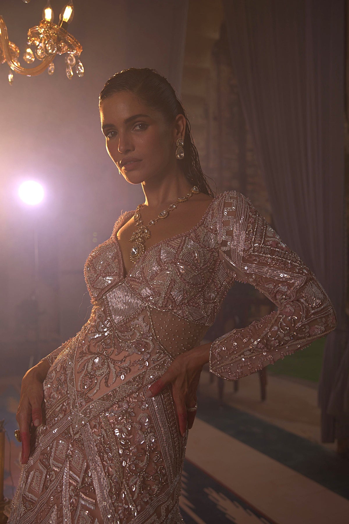 Beige Fish Cut Gown