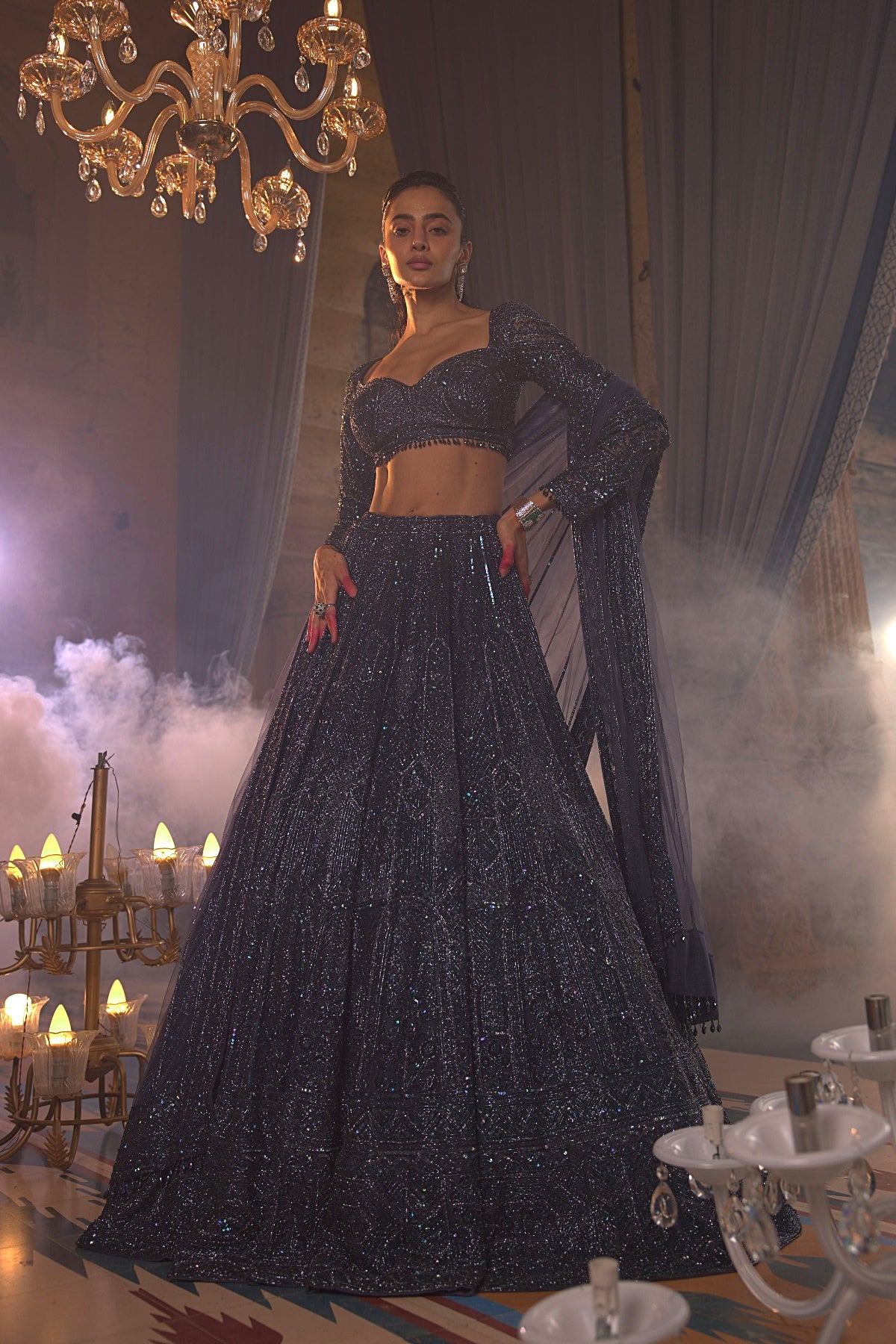 Navy Blue Lehenga Set