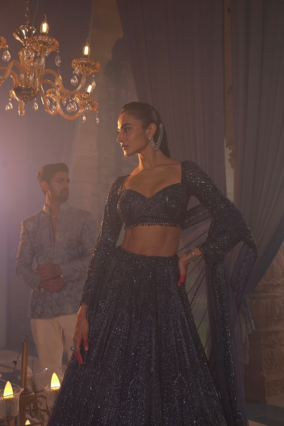 Navy Blue Lehenga Set