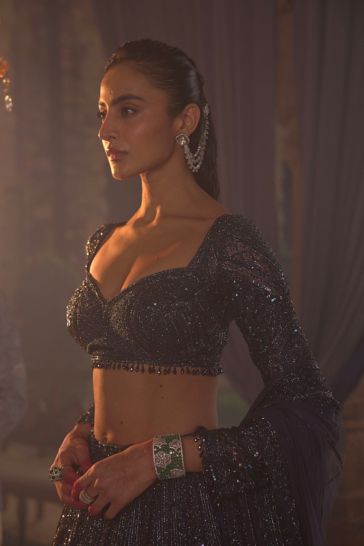 Navy Blue Lehenga Set