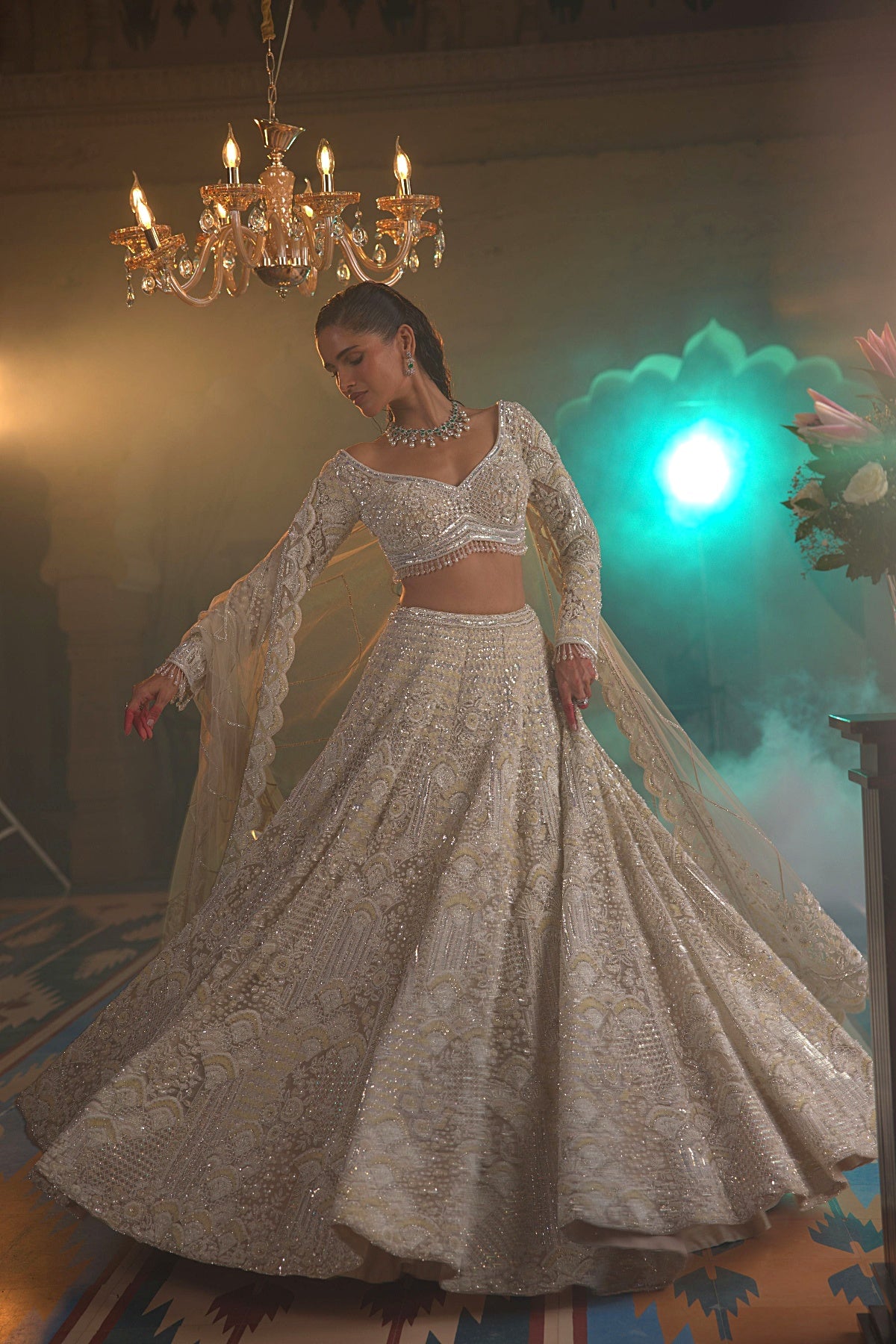 Ivory Lehenga Set