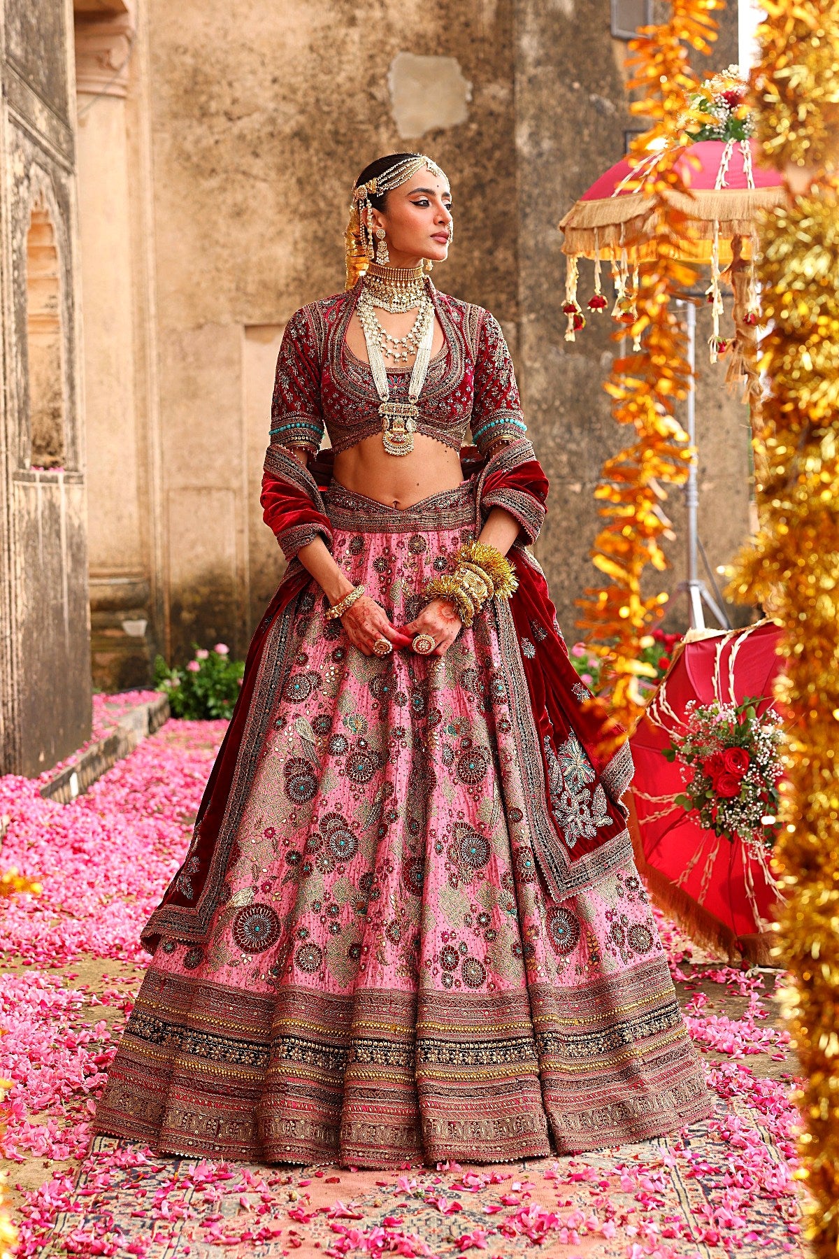 Red Bridal Lehenga Set