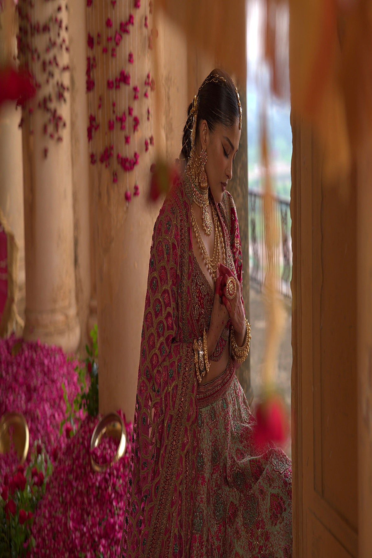 PISTA GREEN LEHENGA SET
