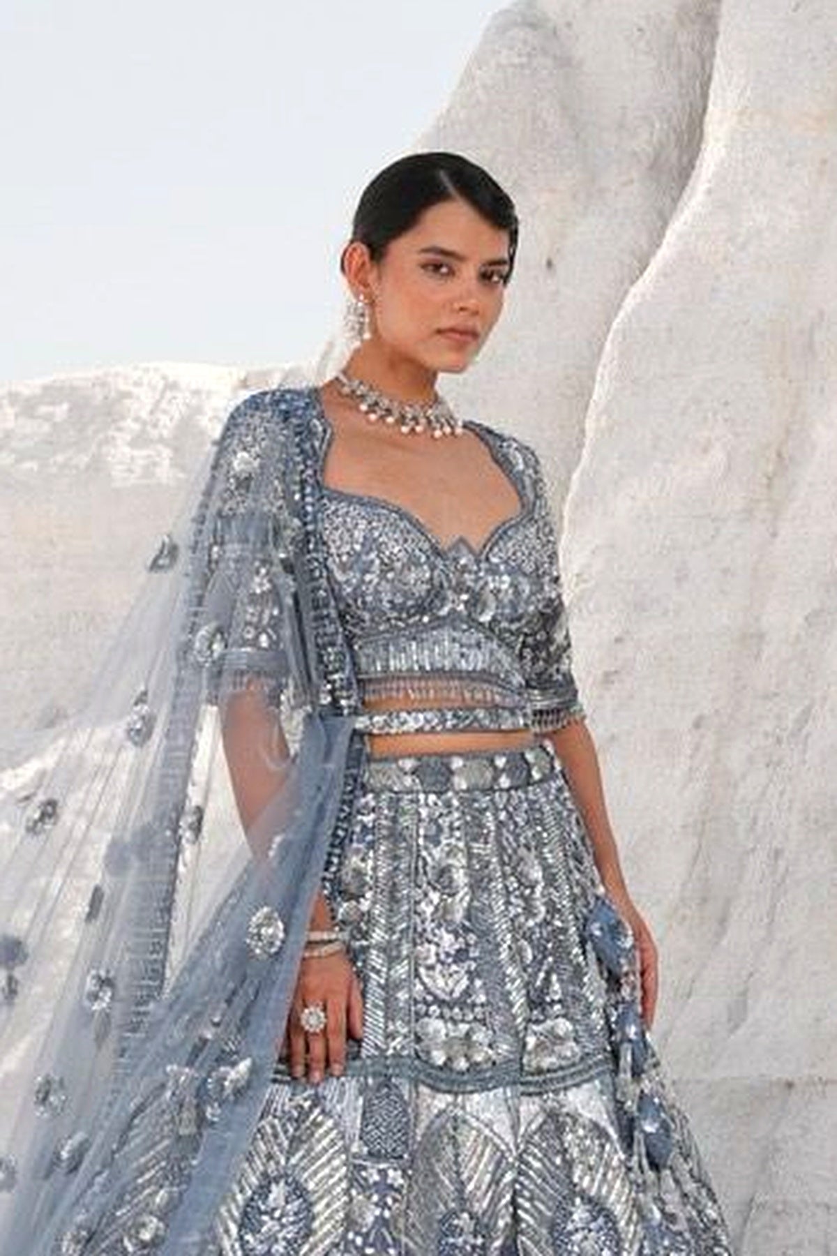 ICE BLUE LEHENGA SET