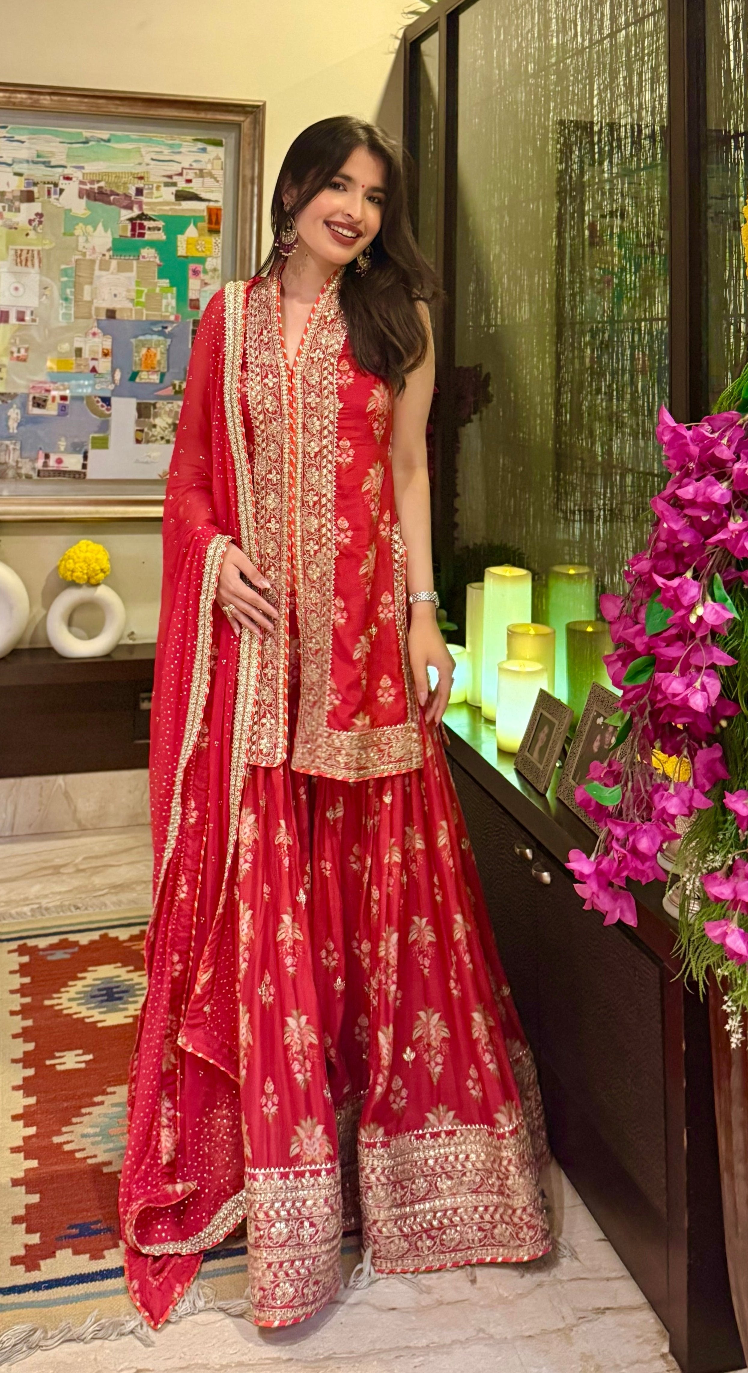 Saachi Daga in Dhriti Sleeveless Sharara Set