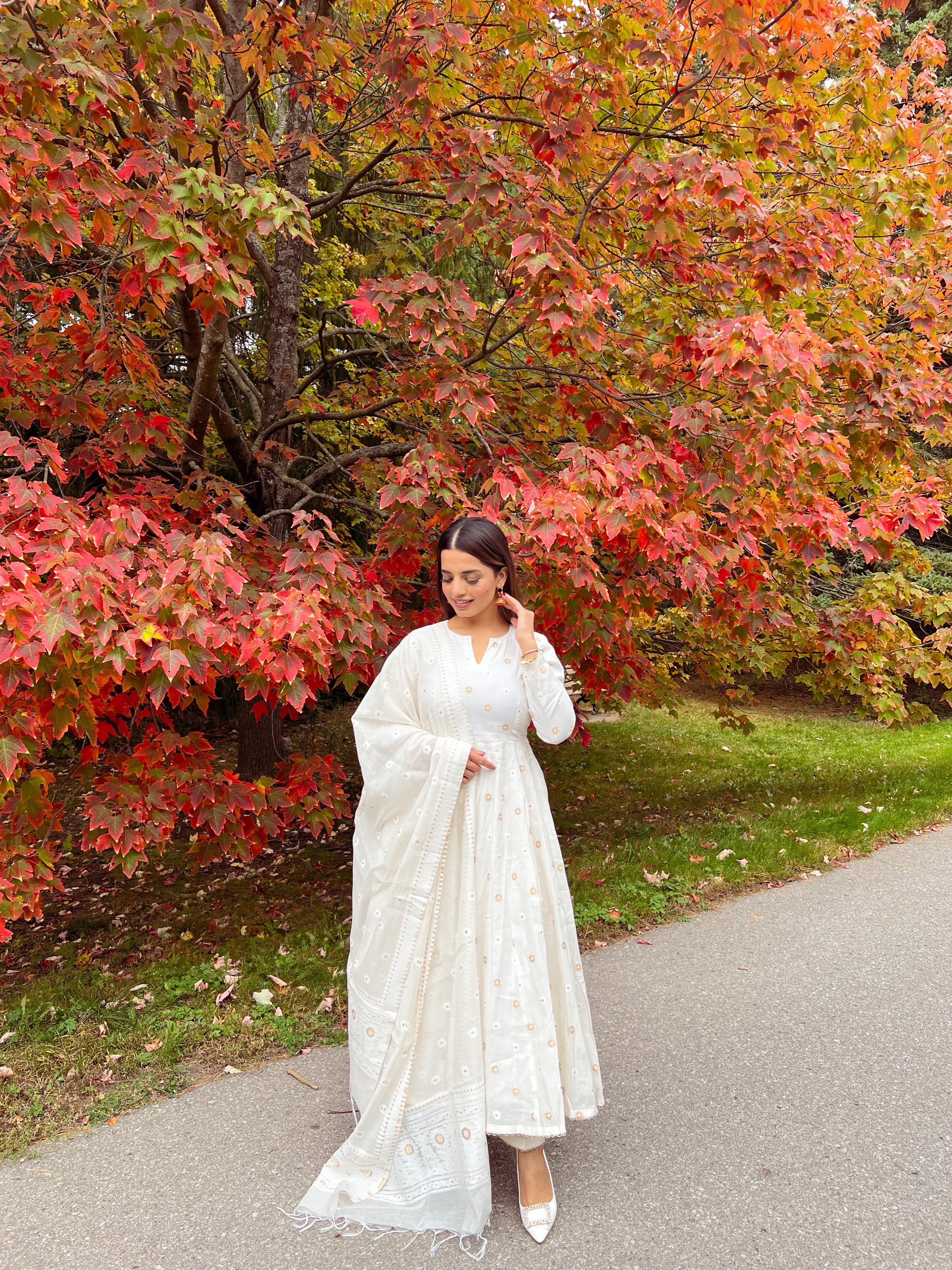 NAQI - A PURE WHITE ANARKALI