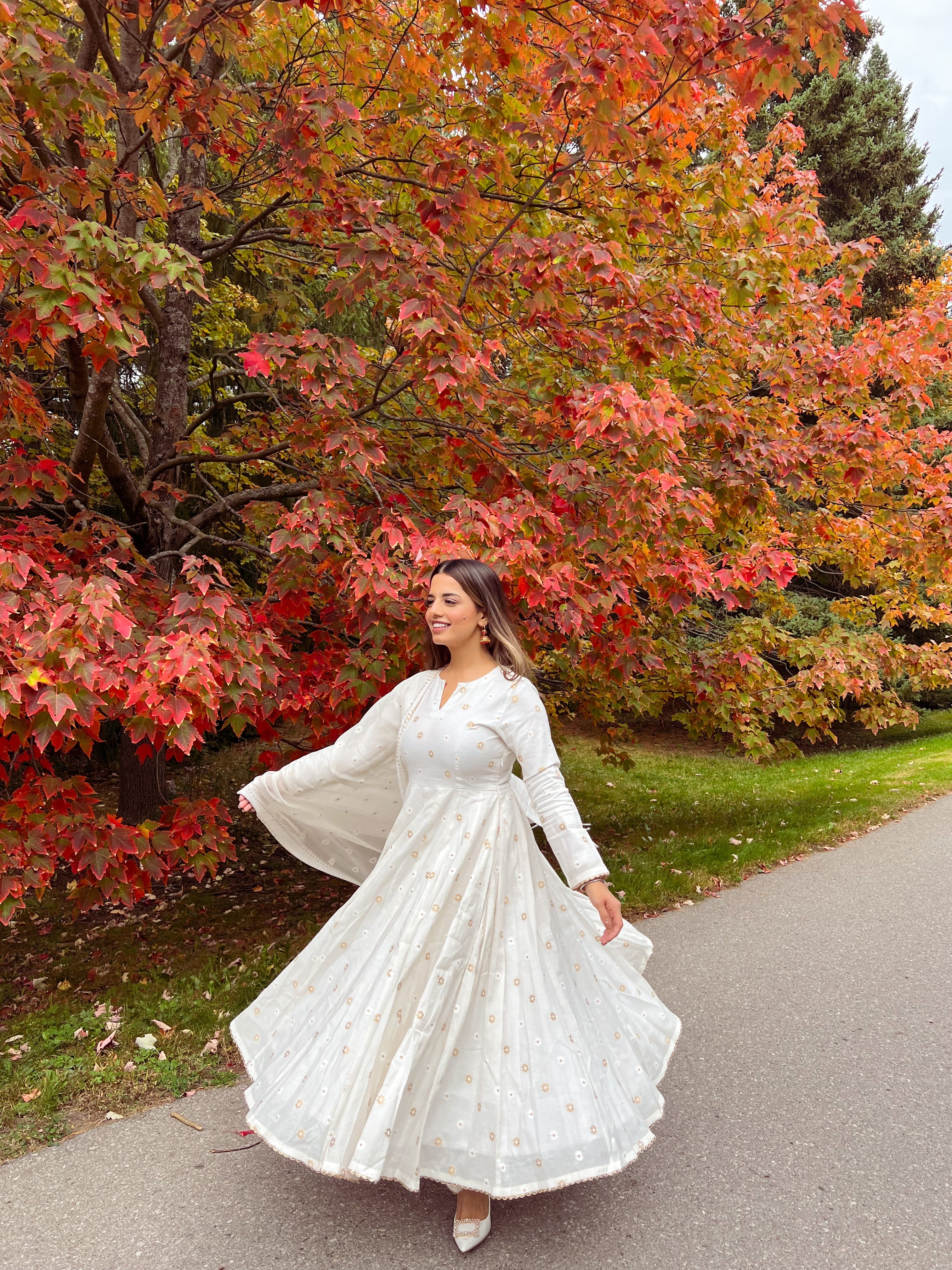NAQI - A PURE WHITE ANARKALI