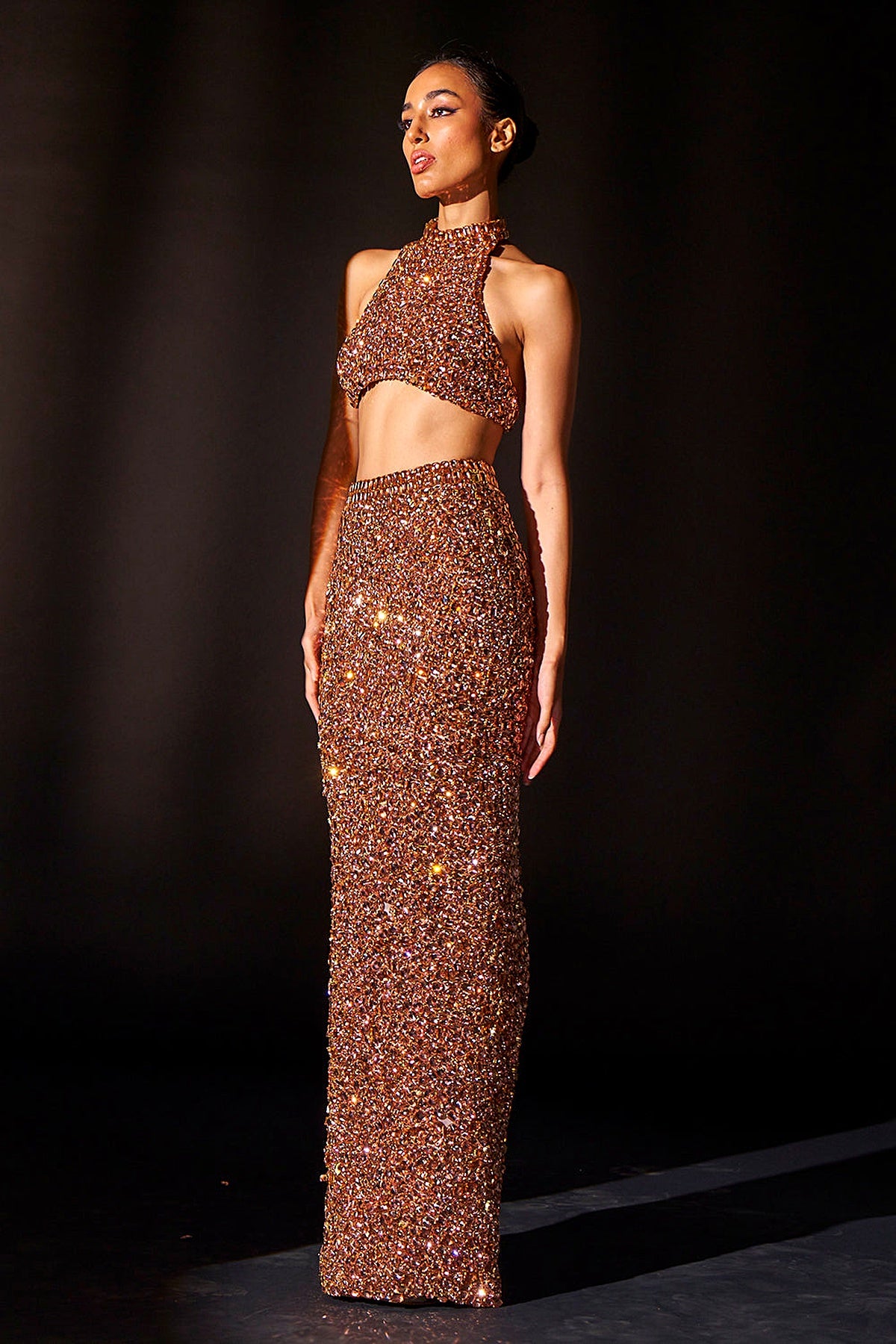 Gilded Luxor Embellished Crystal Top Skirt