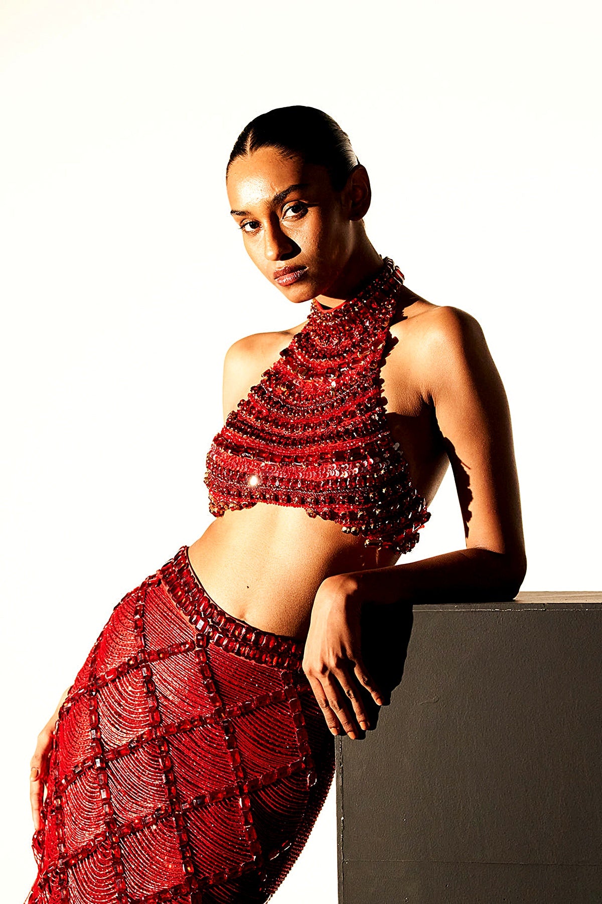 Scarlet Nile Embellished Crystal Skirt Top