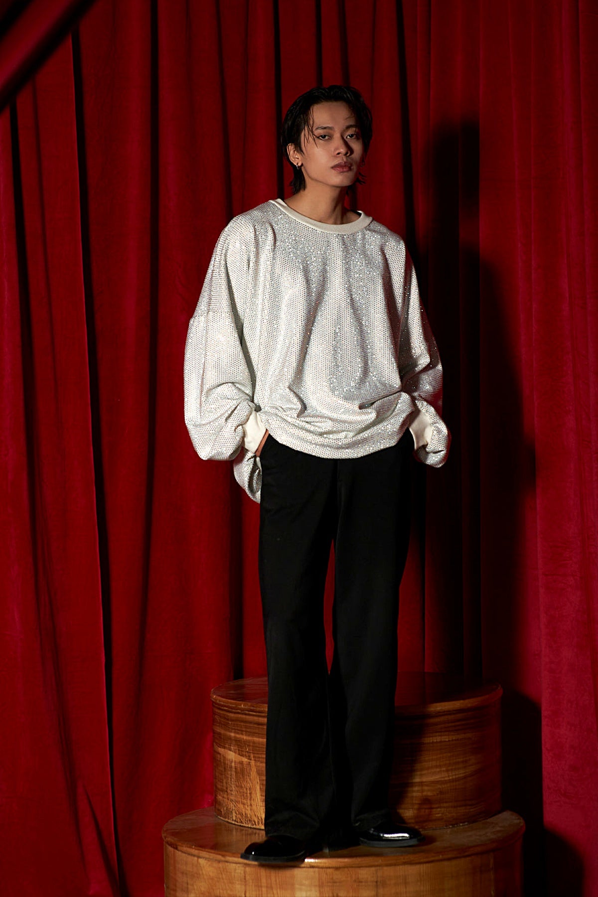 Silver Cascade Crystal Sweatshirt