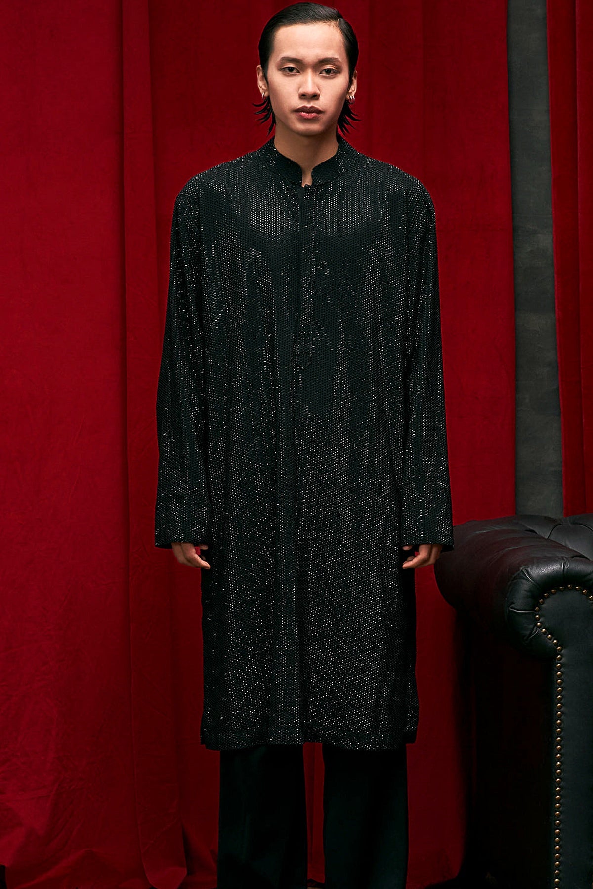 Black Glitz Kurta Set
