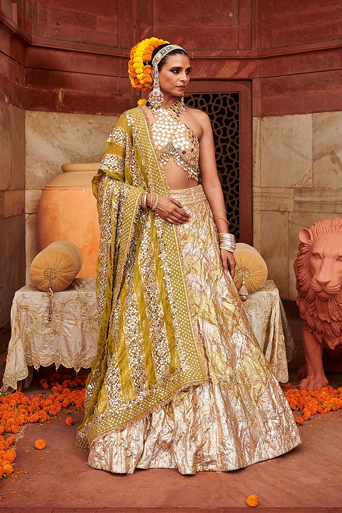 Chandi Sona Chevron Lampi Lehenga