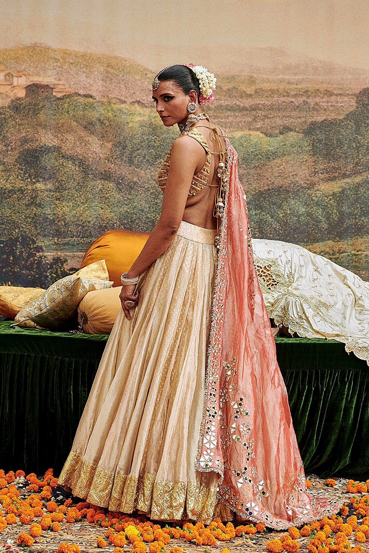 Svet Gulal Lehenga
