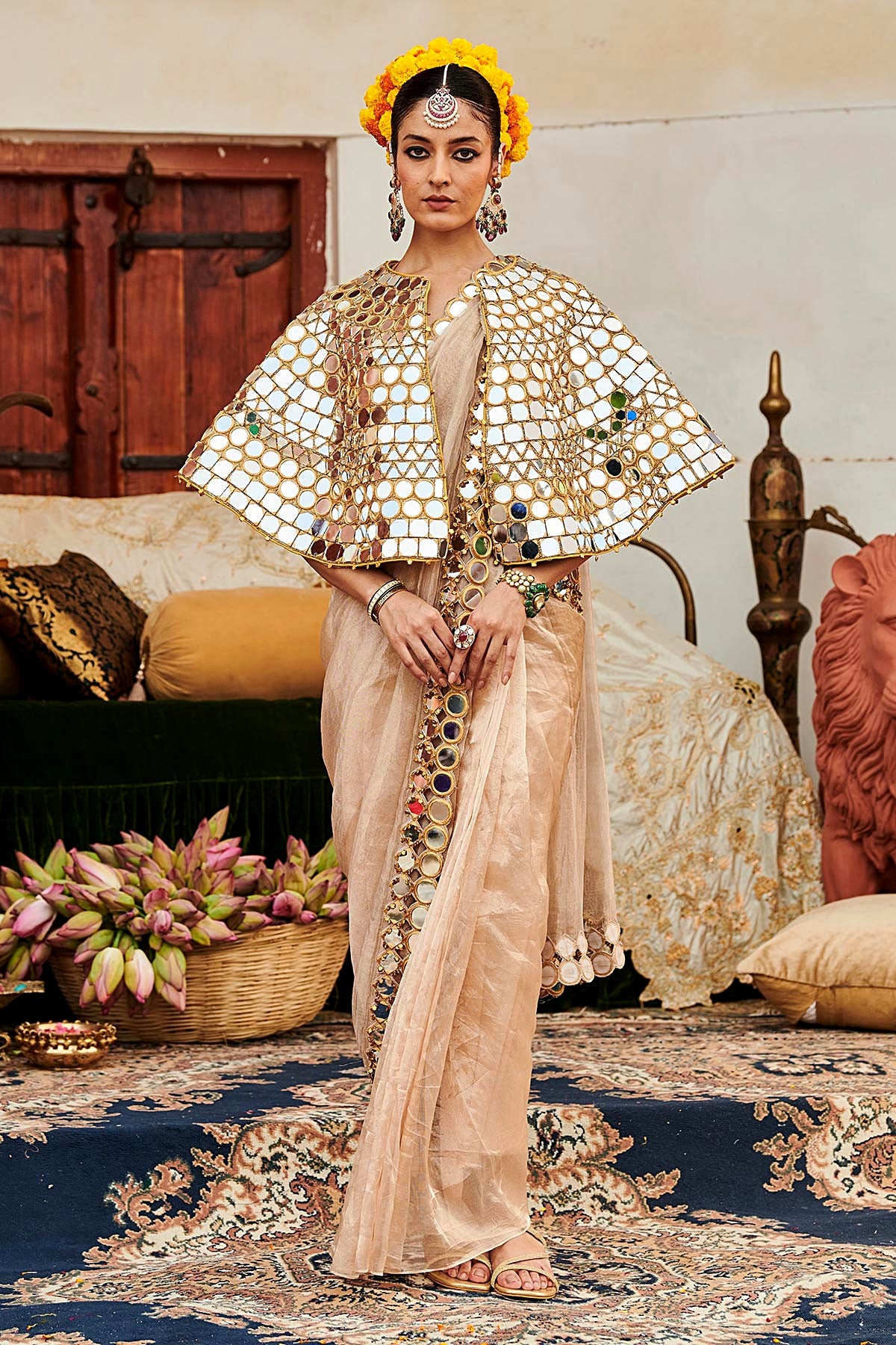 Mradul Aayna Cape Saree