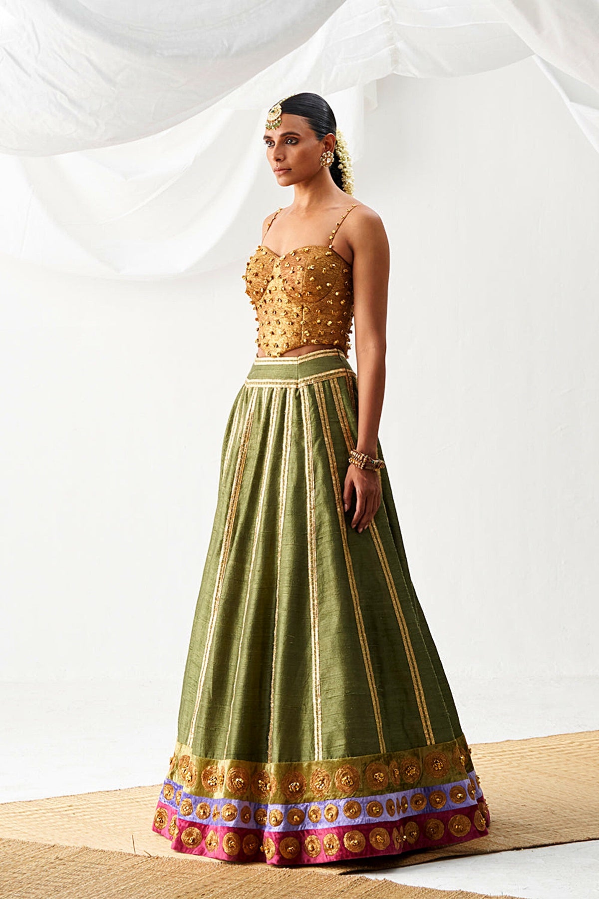 Gul Mehendi Corset Lehenga