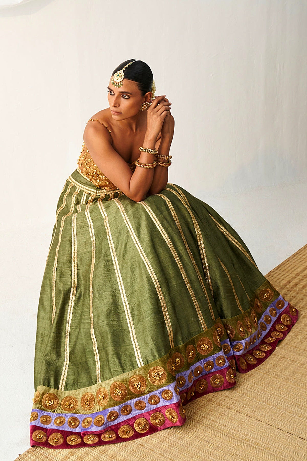 Gul Mehendi Corset Lehenga