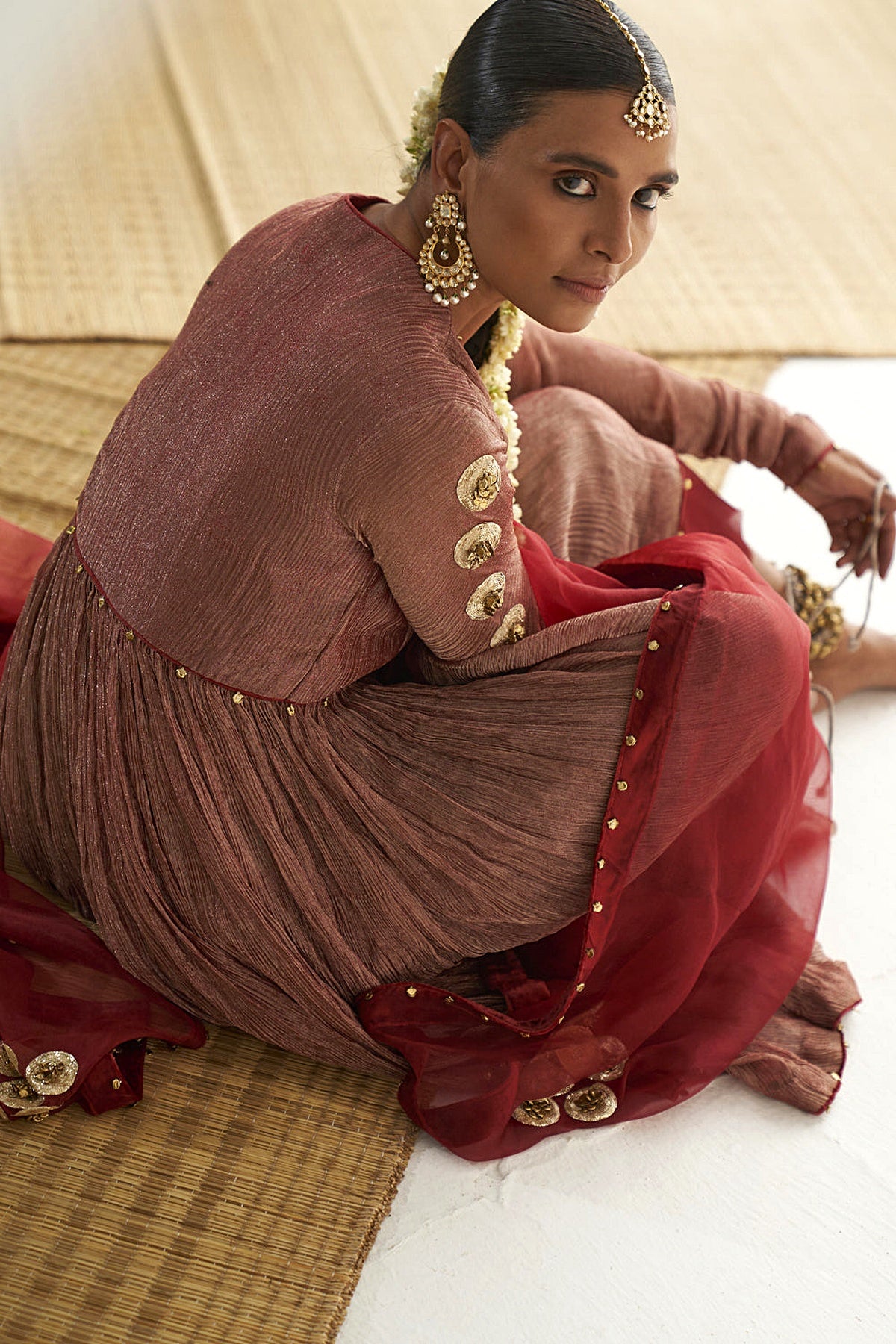 Surkh Laal Angrakha Set