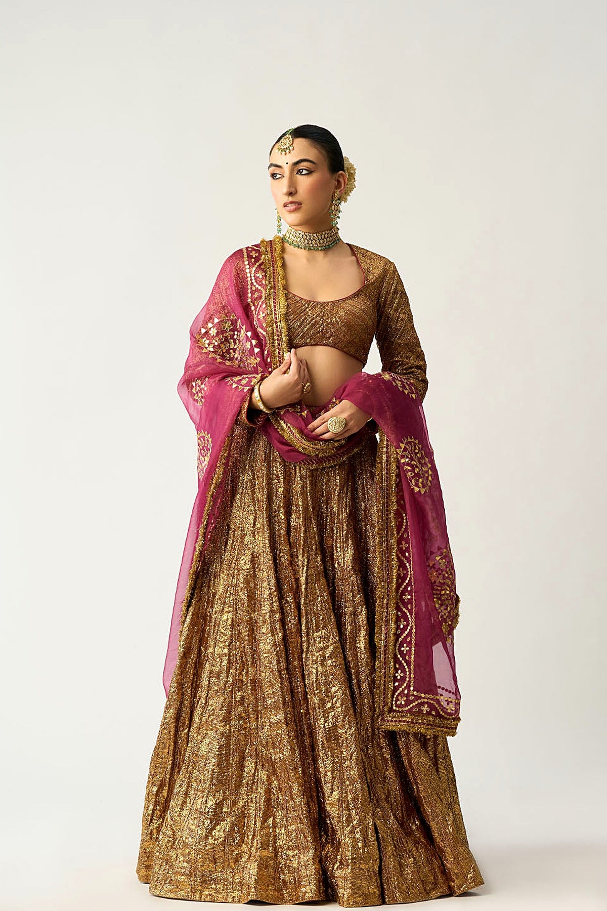 Ira Mehroon Lehenga Set